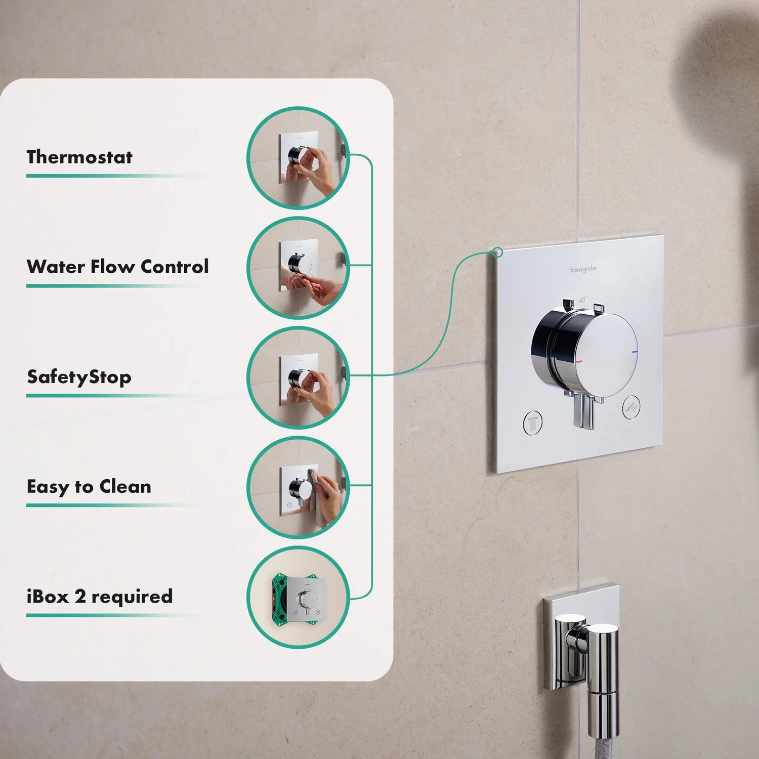 hansgrohe Ecostat Comfort E Thermostat Unterputz für 2 Funktionen Bild 10