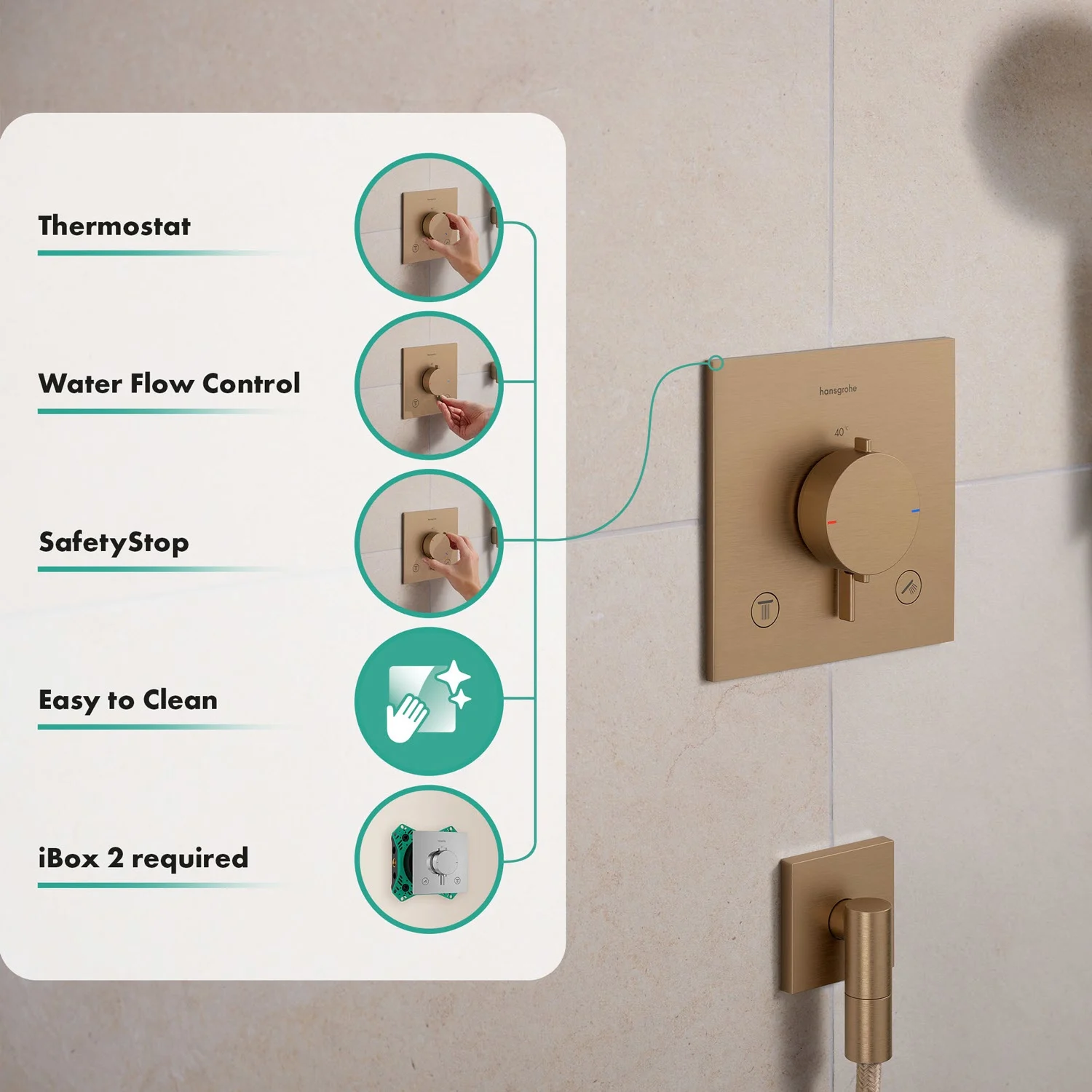 hansgrohe Ecostat Comfort E Thermostat Unterputz für 2 Funktionen Bild 8