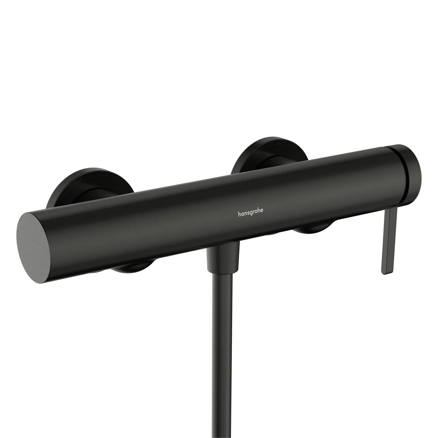 Czarna armatura prysznicowa z boku, hansgrohe