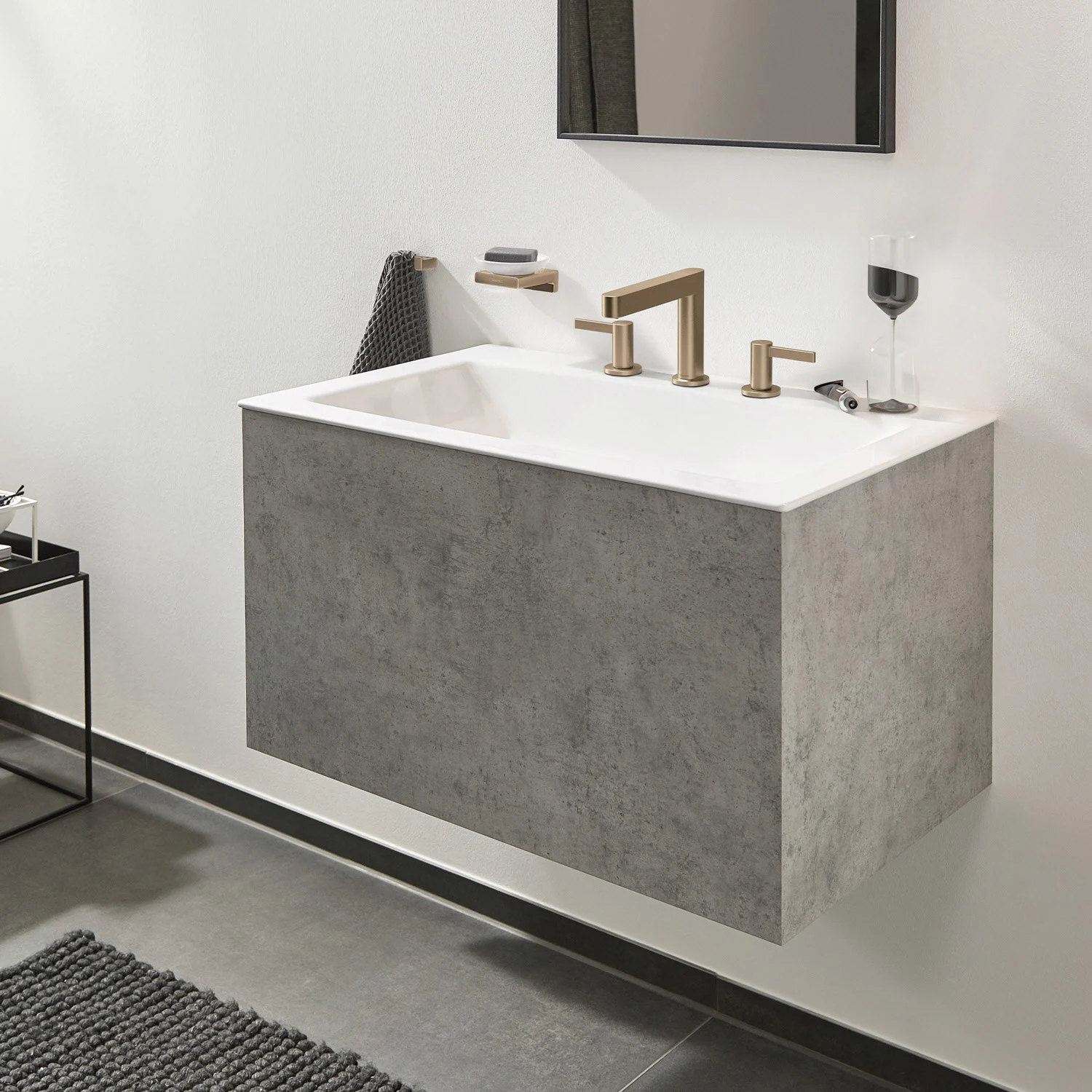 Bateria umywalkowa w nowoczesnej łazience, hansgrohe