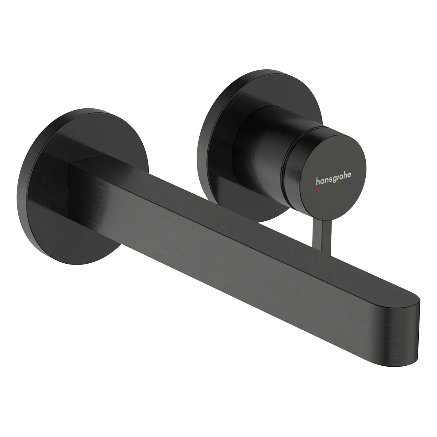 Czarny kran umywalkowy widok z boku, hansgrohe