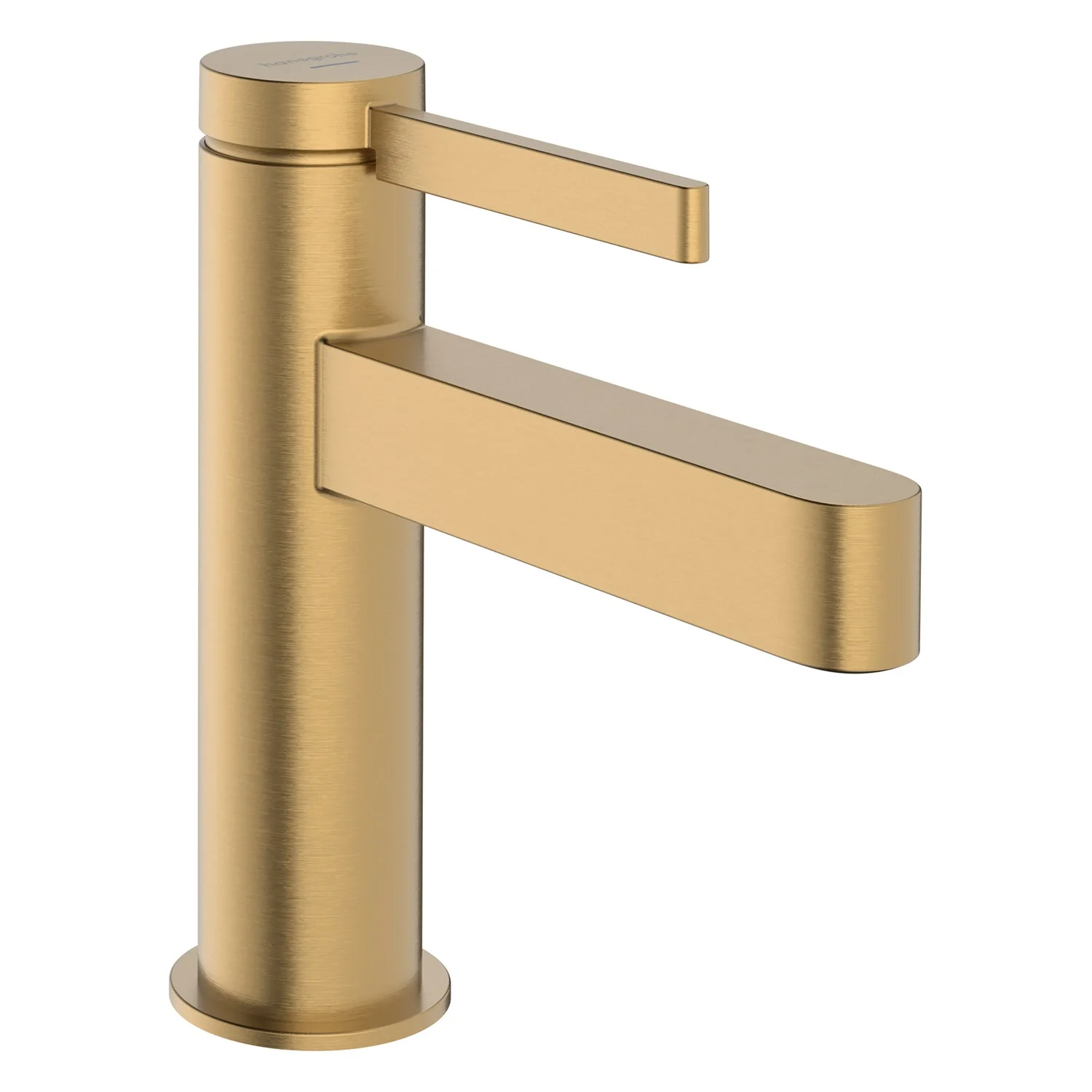 Złoty zawór stojący do umywalki widok z boku, hansgrohe