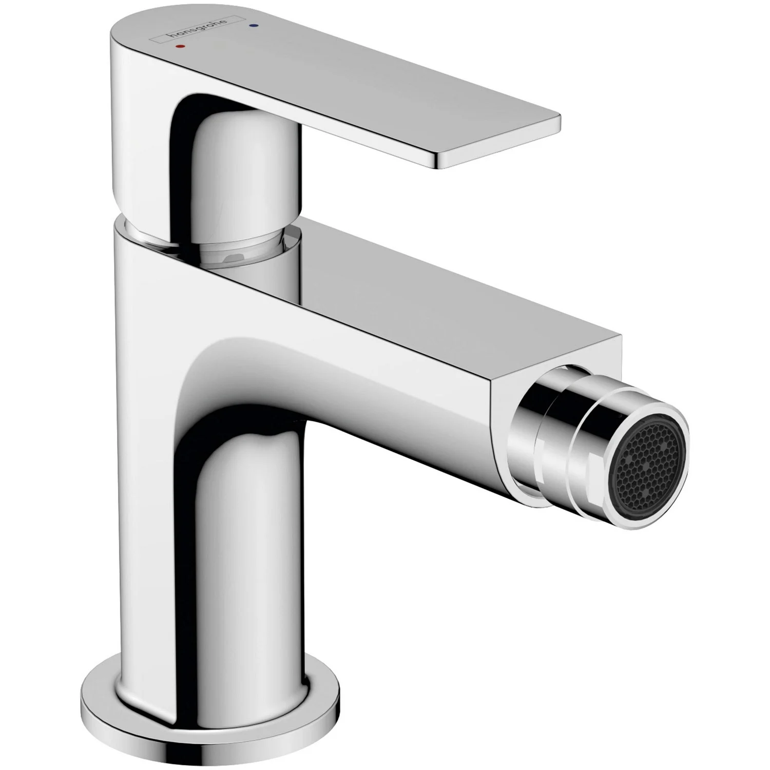 Chromowana bateria bidetowa z widokiem z boku, hansgrohe