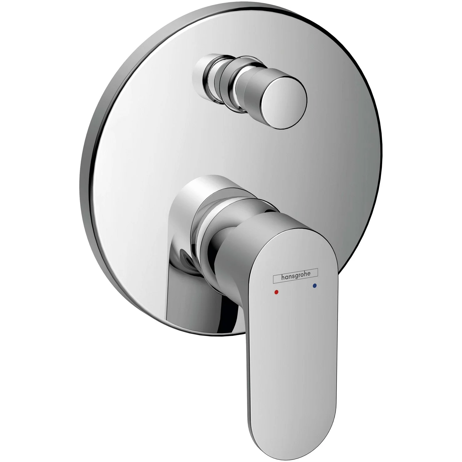 Chromowany jednouchwytowy mieszacz widok z przodu, hansgrohe
