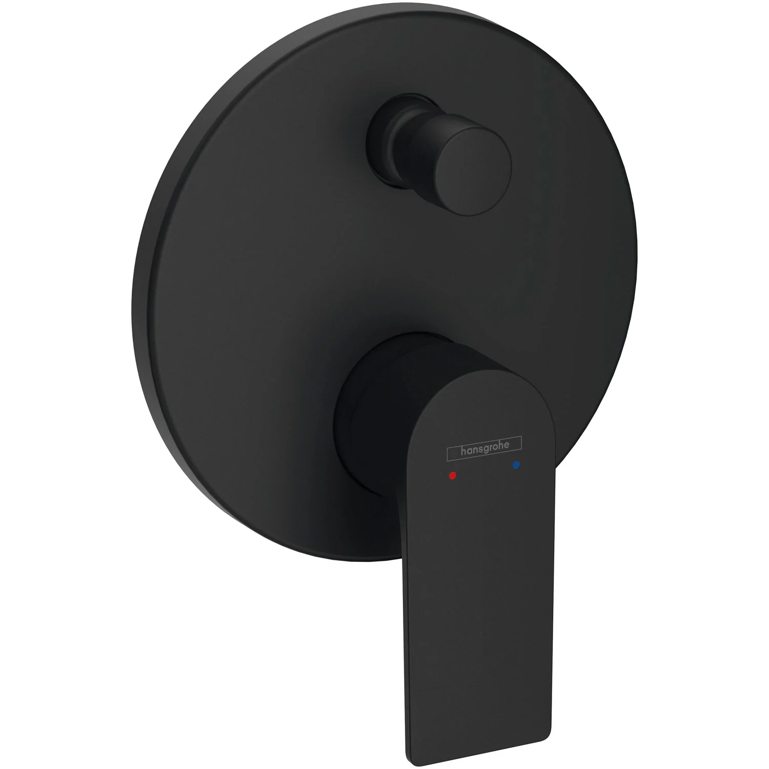 Czarna bateria wannowa jednouchwytowa widok z przodu, hansgrohe