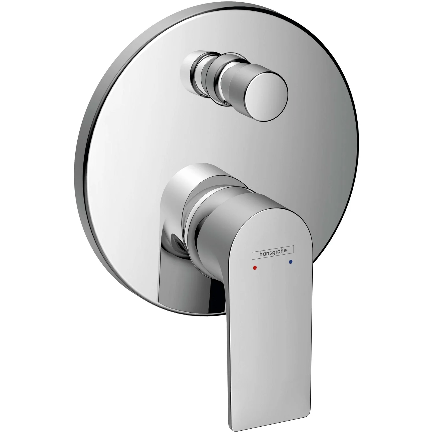 Chromowana bateria wannowa jednouchwytowa widok z przodu, hansgrohe
