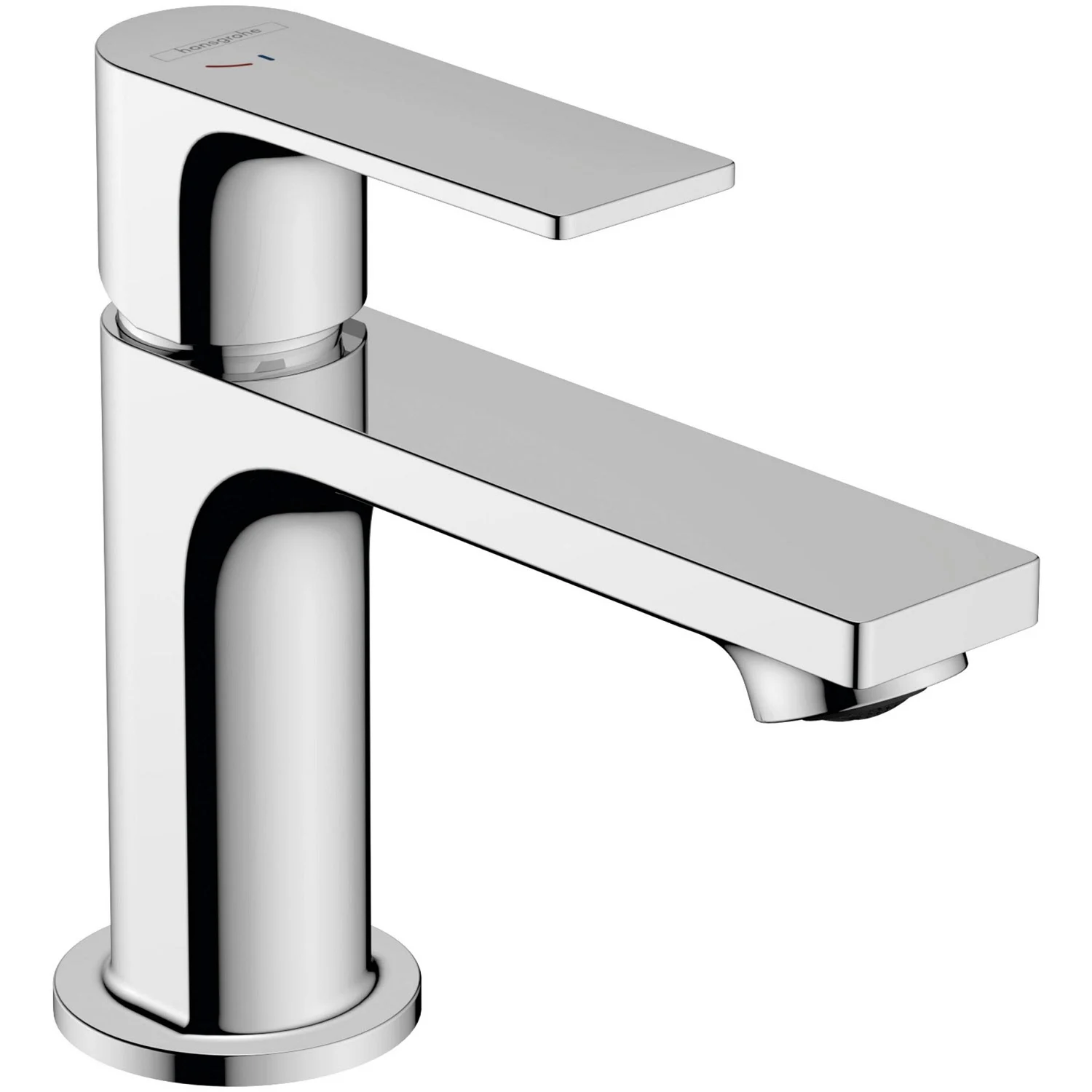 Chromowana bateria umywalkowa z widokiem z boku, hansgrohe