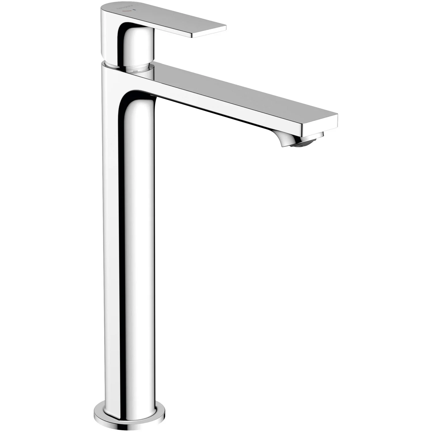 Wysoka chromowana bateria umywalkowa z płaskim uchwytem, hansgrohe
