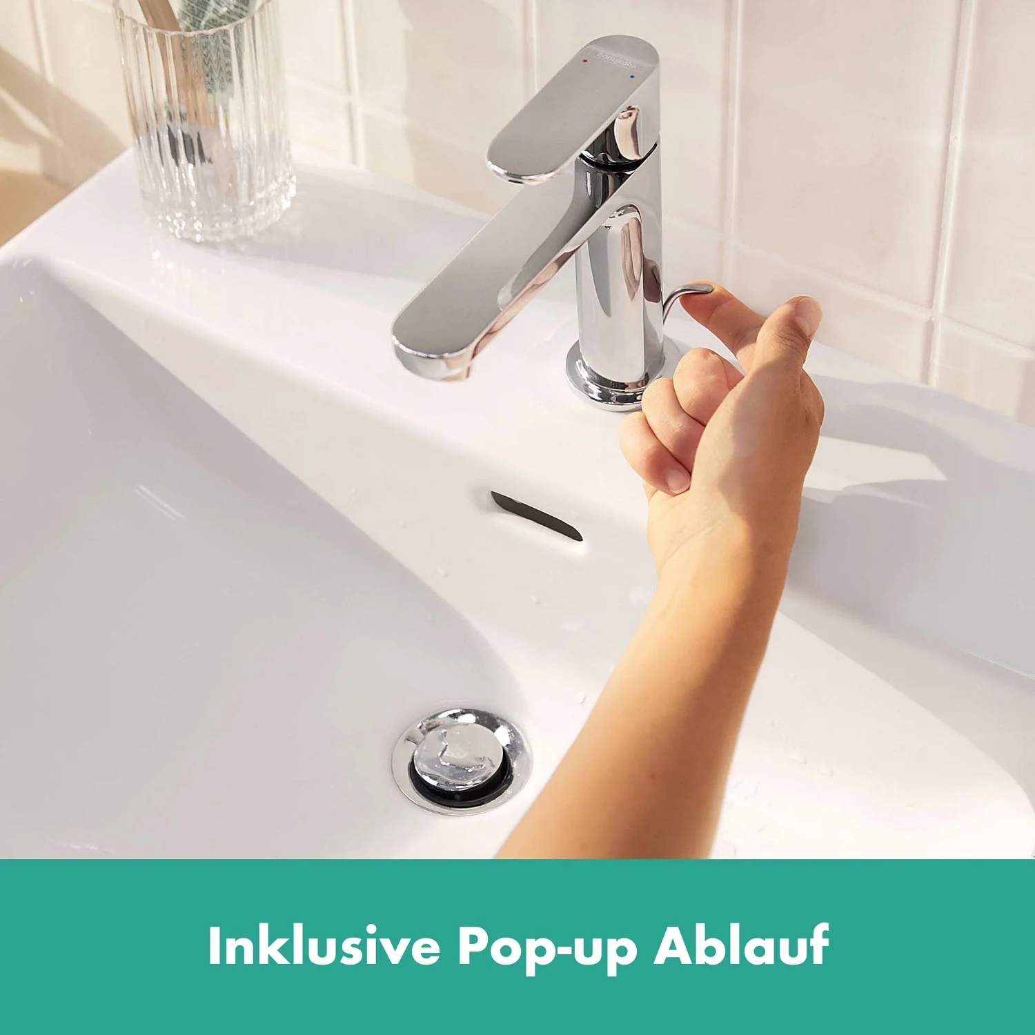 Jednouchwytowa bateria umywalkowa z odpływem pop-up, hansgrohe