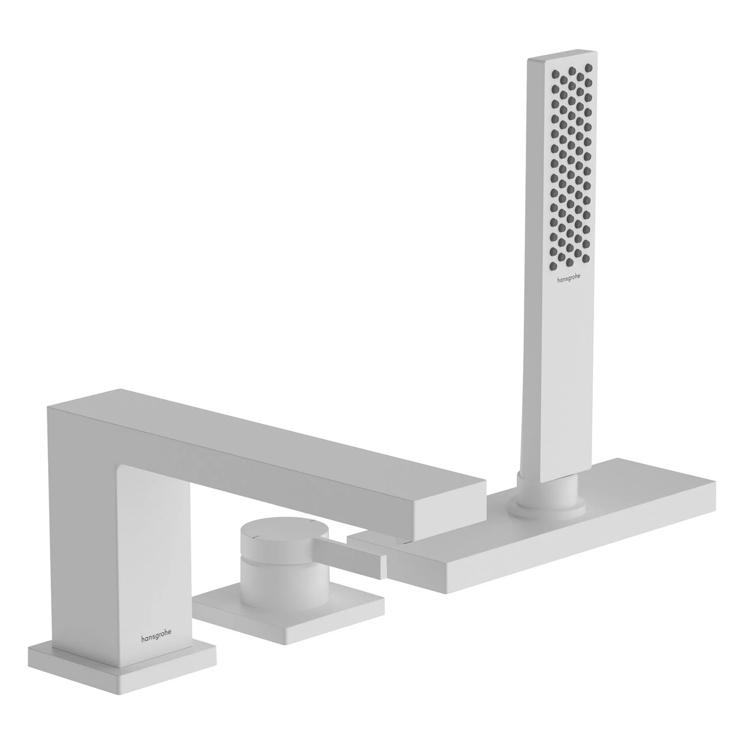 Biała bateria, widok z boku, hansgrohe