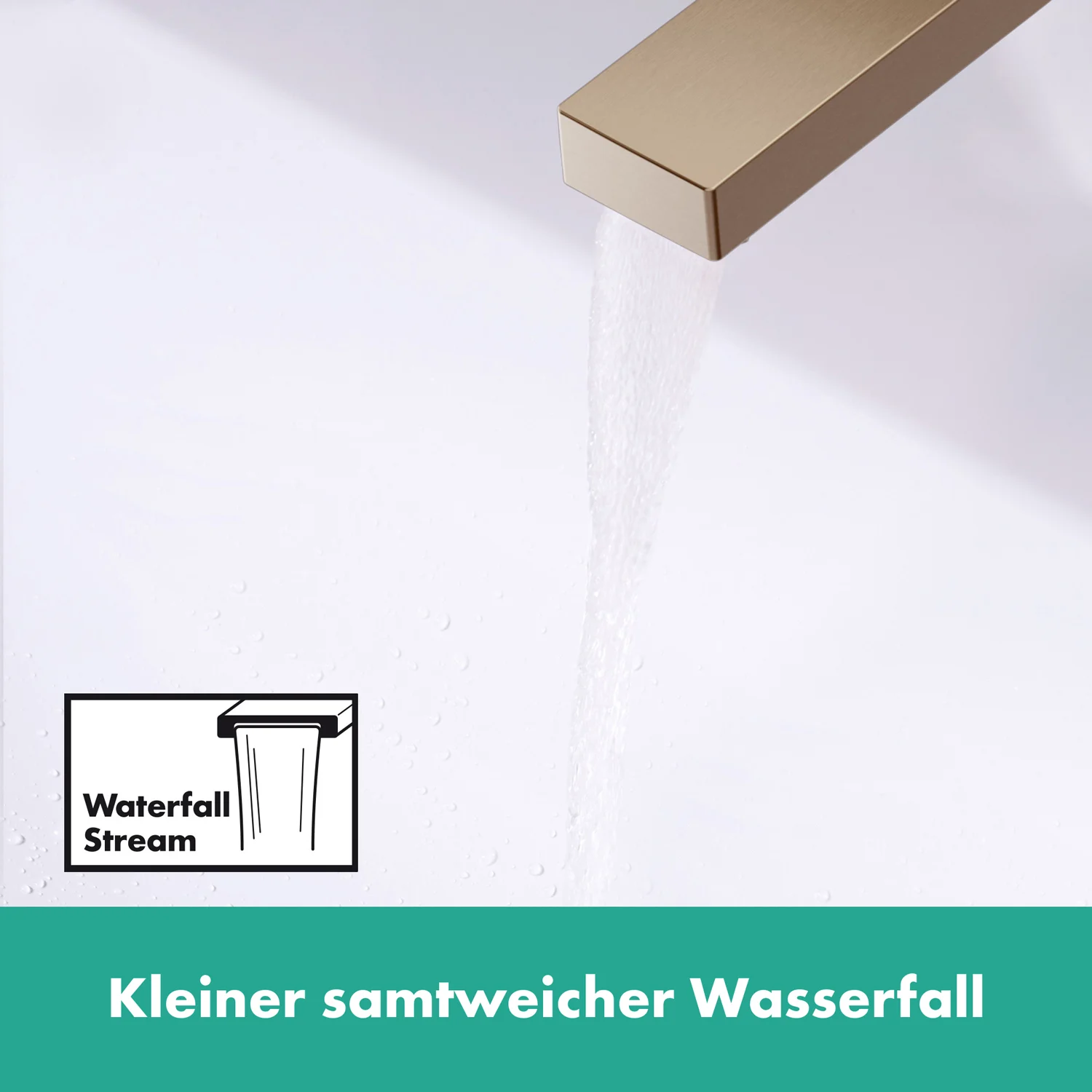 Strumień wodospadu z kranu z Waterfall Stream, hansgrohe