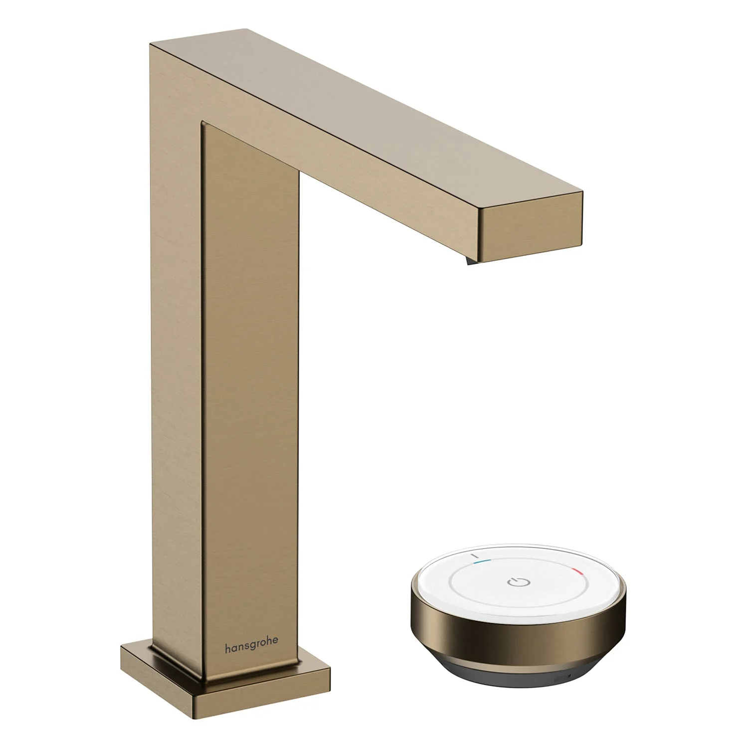 Brązowa bateria umywalkowa 2-otworowa z kontrolą, hansgrohe