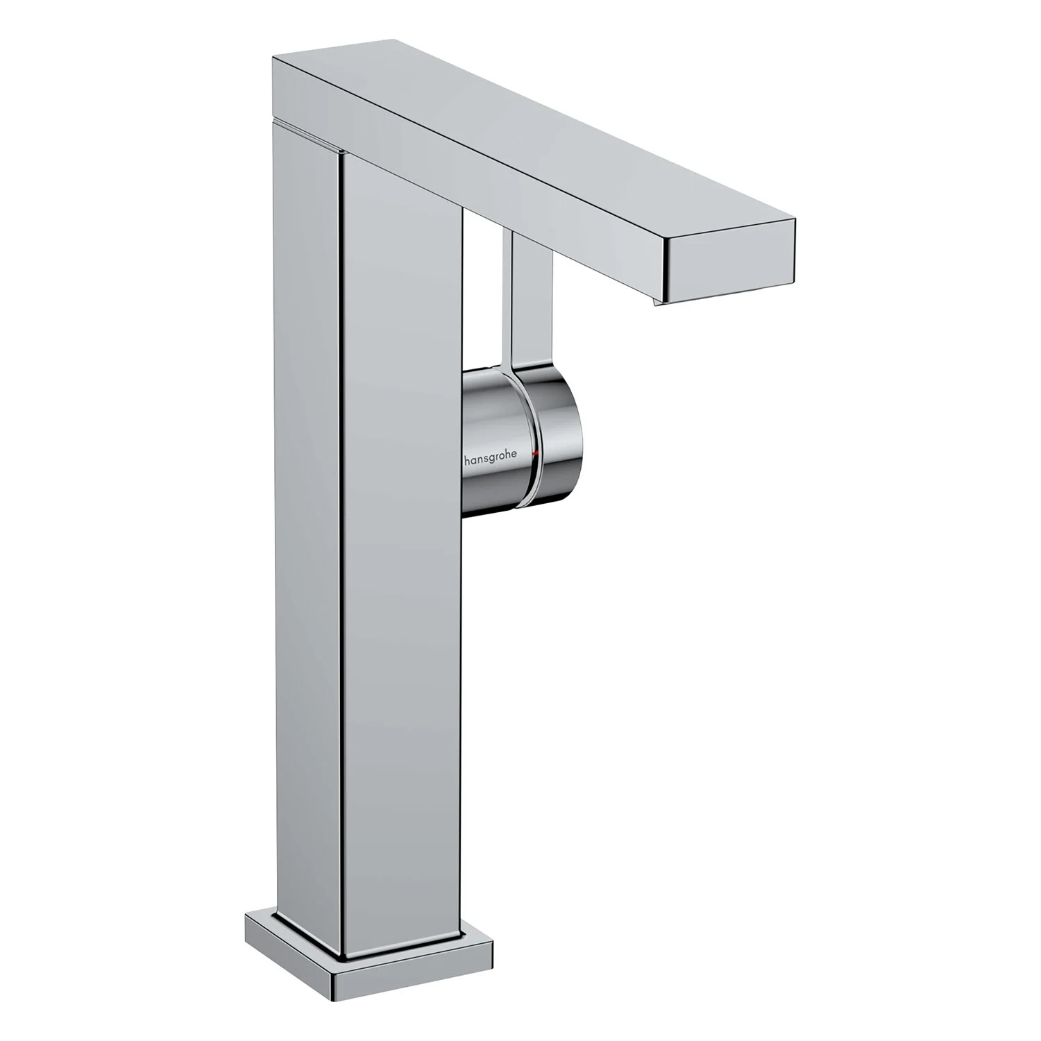 Chromowana bateria umywalkowa jednouchwytowa widok z boku, hansgrohe