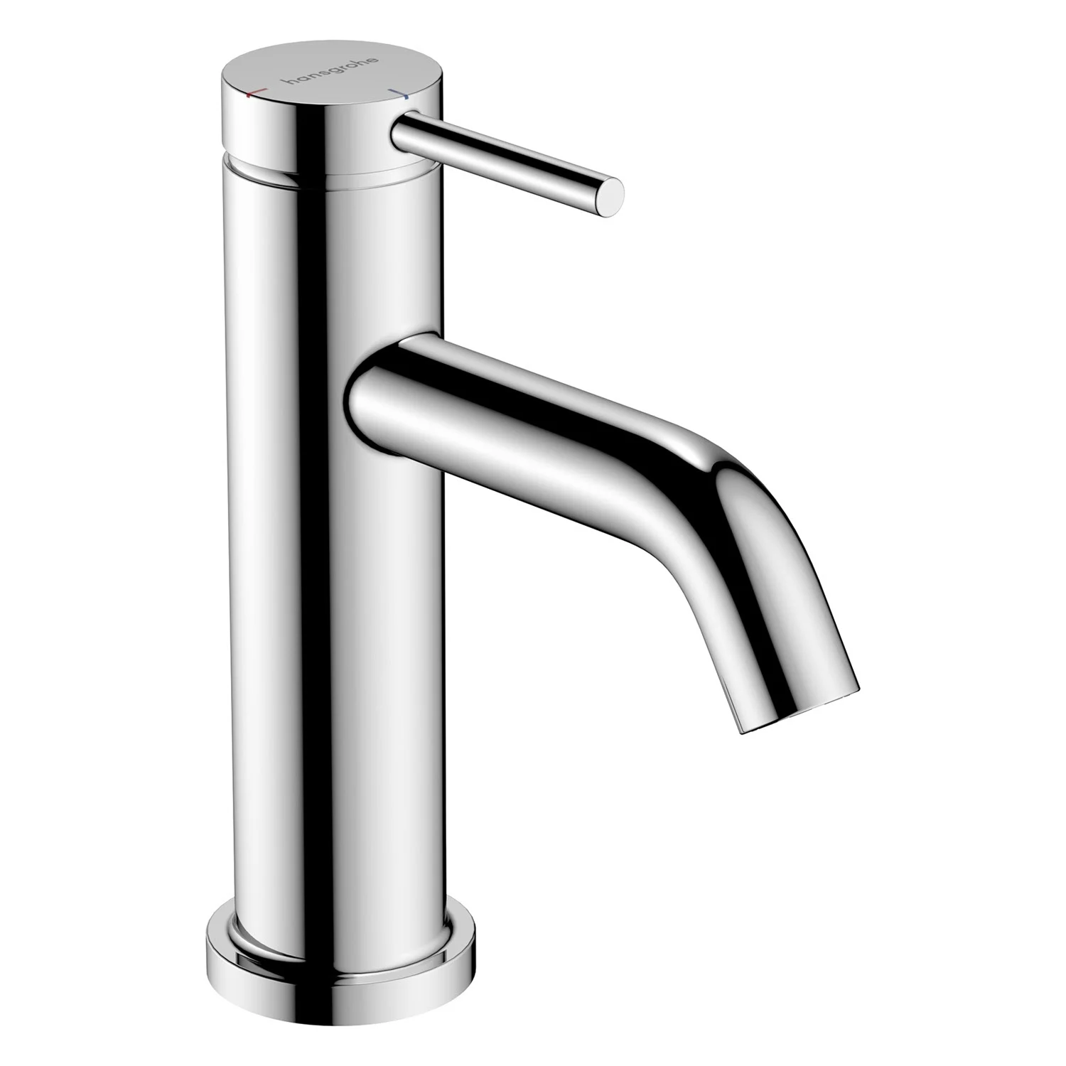 Chromowana bateria umywalkowa z widokiem z boku, hansgrohe