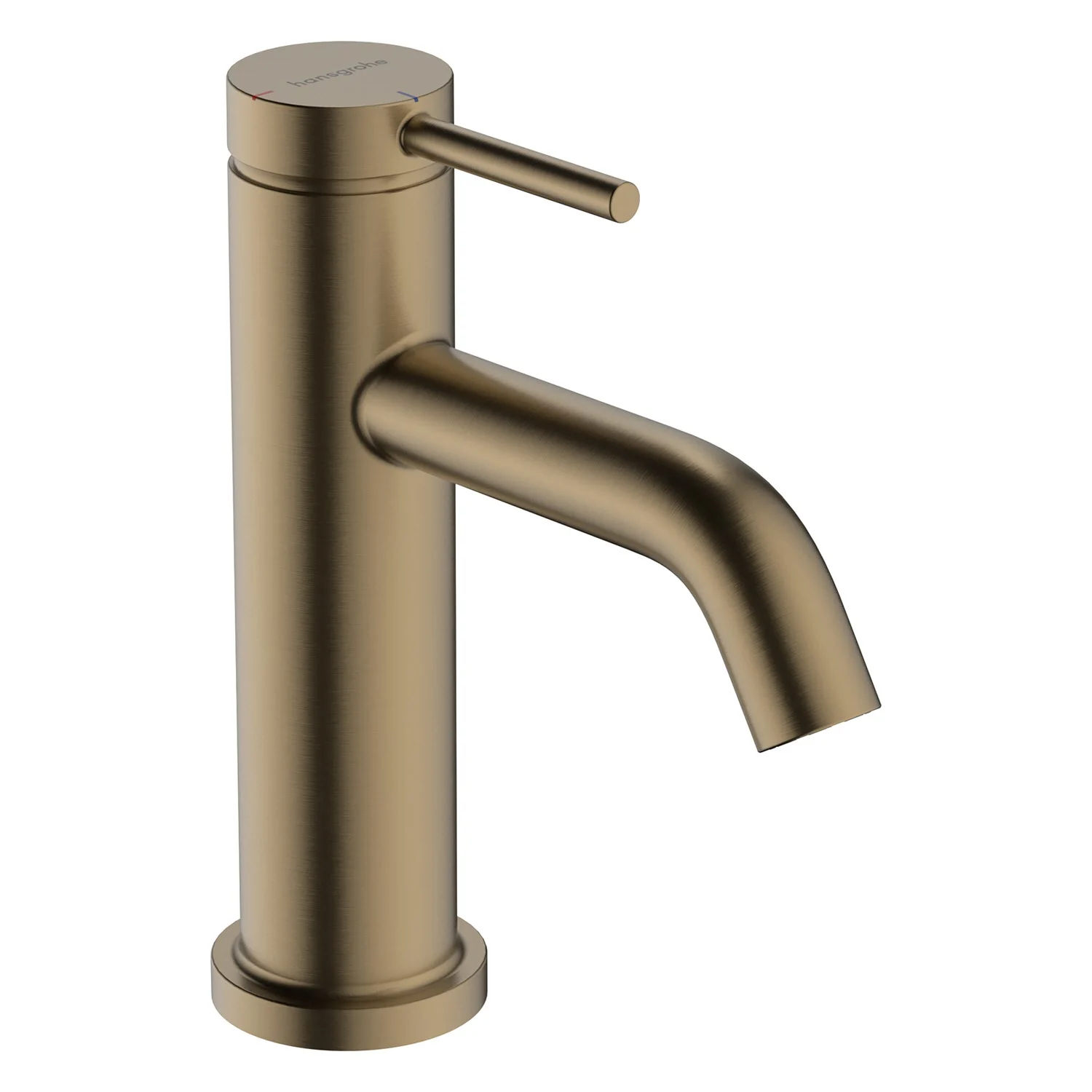 Złota bateria umywalkowa z widokiem z boku, hansgrohe