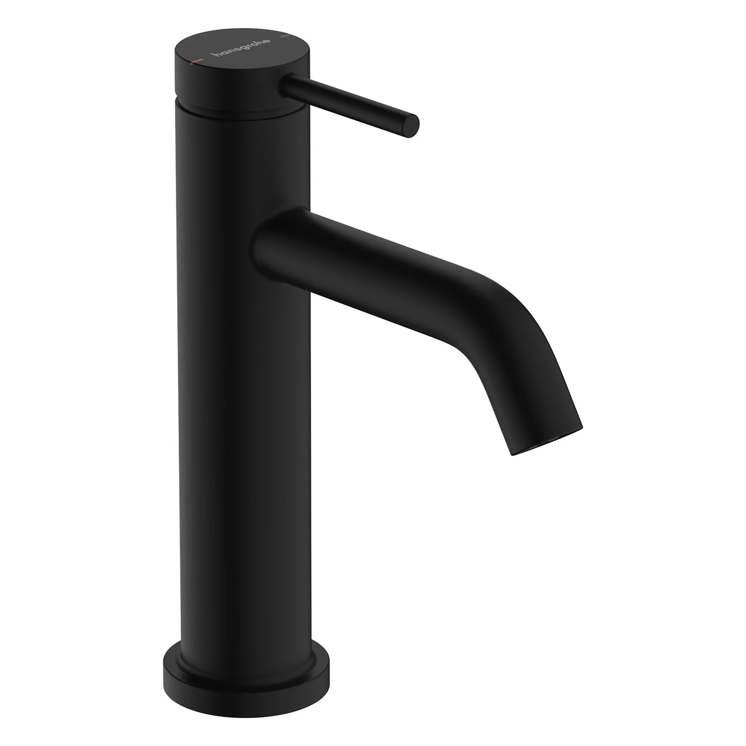 Jednouchwytowa bateria umywalkowa widok z boku, matowa czerń, hansgrohe