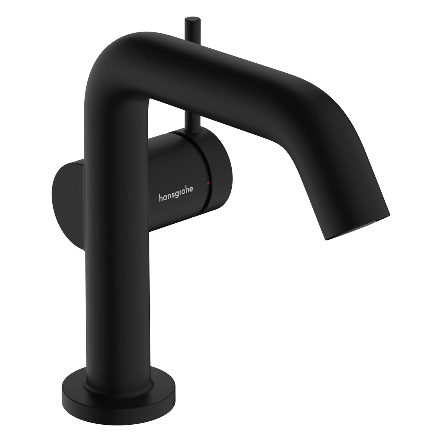 Czarna bateria umywalkowa widok z boku, hansgrohe