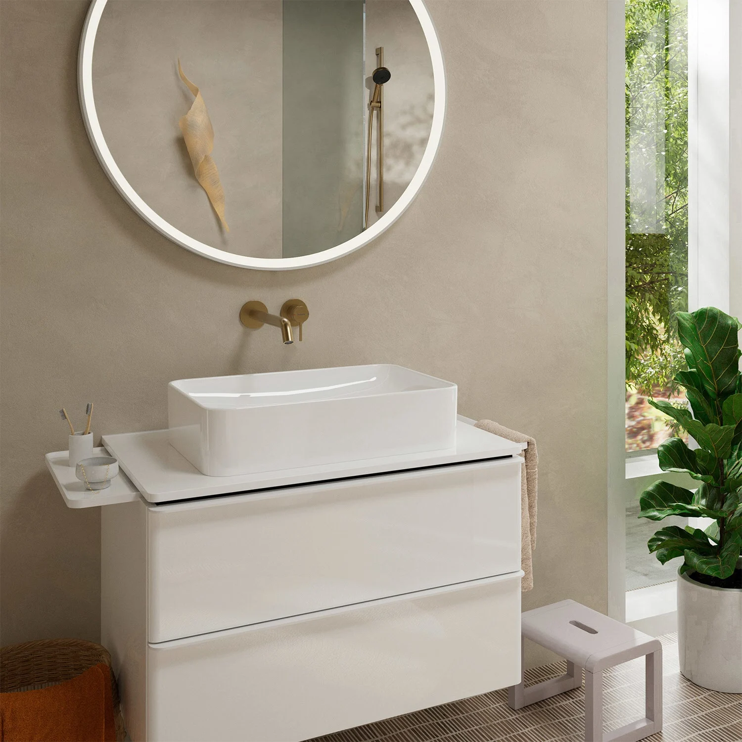 hansgrohe Tecturis S Einhebel-Waschtischarmatur Unterputz für Wandmontage mit Auslauf 22,5 cm Bild 2
