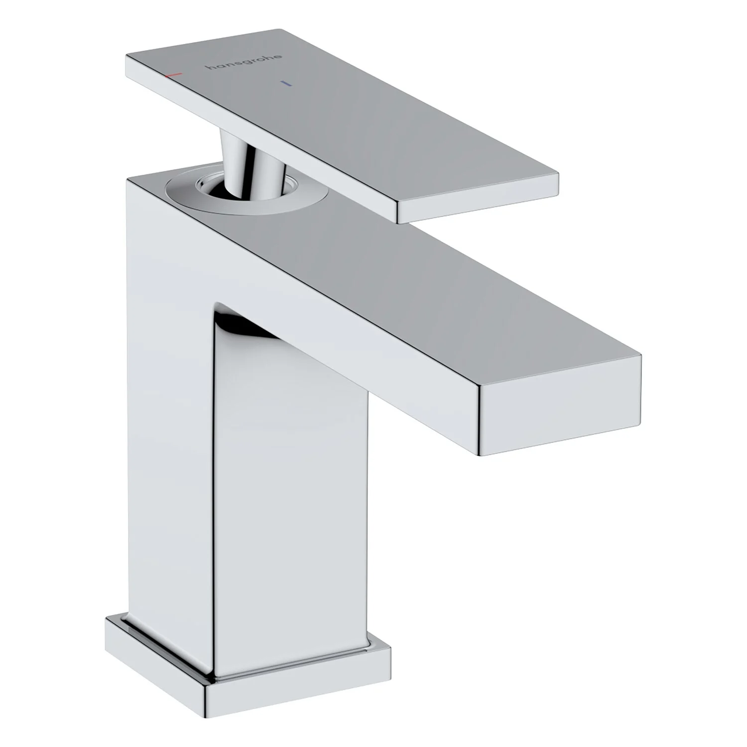 Jednouchwytowa bateria umywalkowa w chromie, widok z boku, hansgrohe