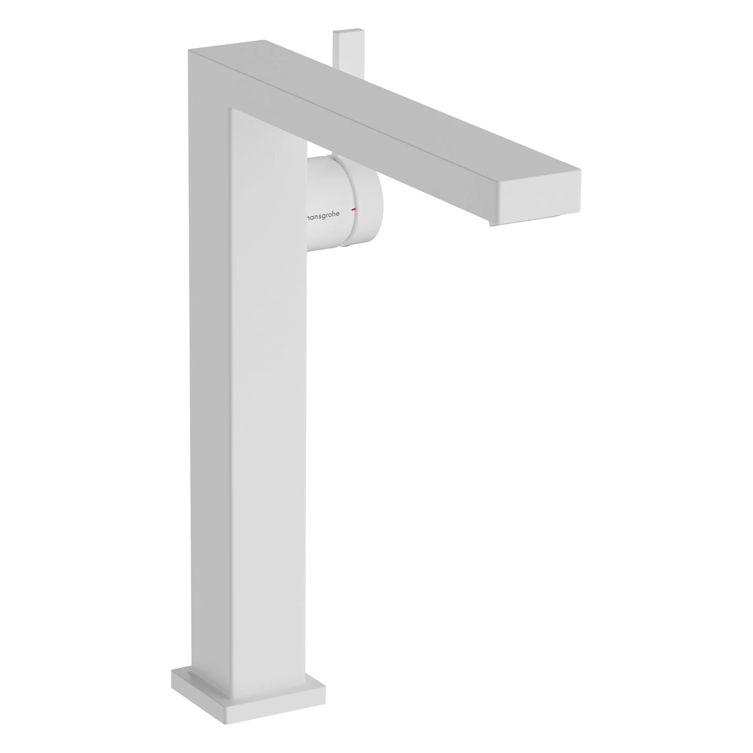 Biała bateria umywalkowa z widokiem z boku, hansgrohe