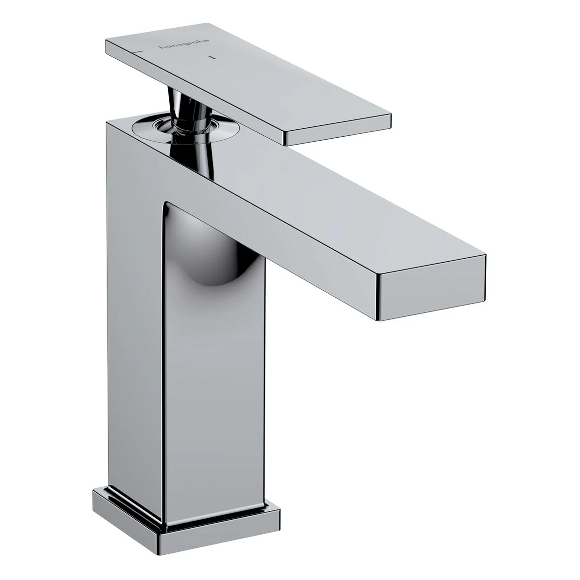 Chromowana bateria umywalkowa z widokiem z boku, hansgrohe