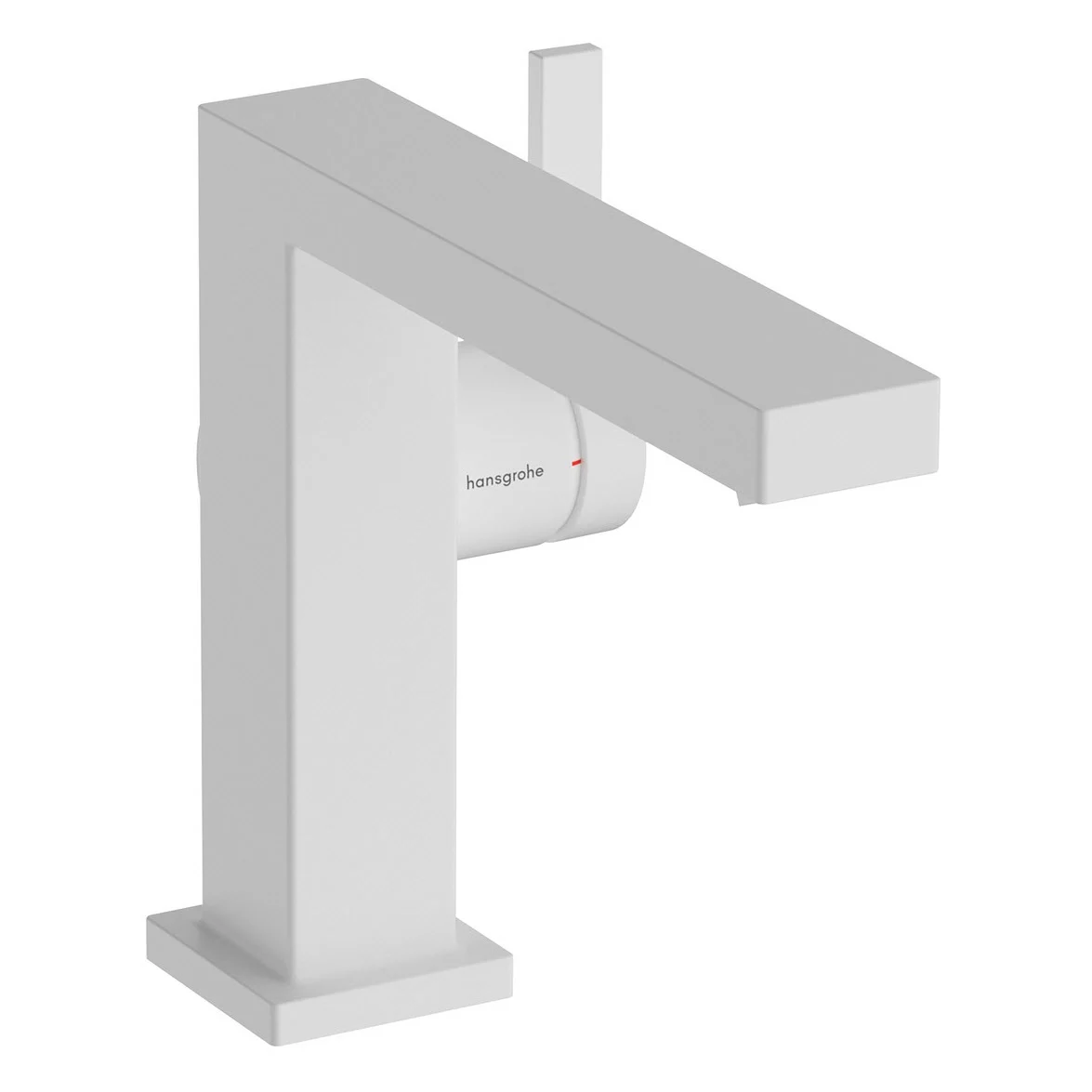 Biała bateria umywalkowa z widokiem z boku, hansgrohe
