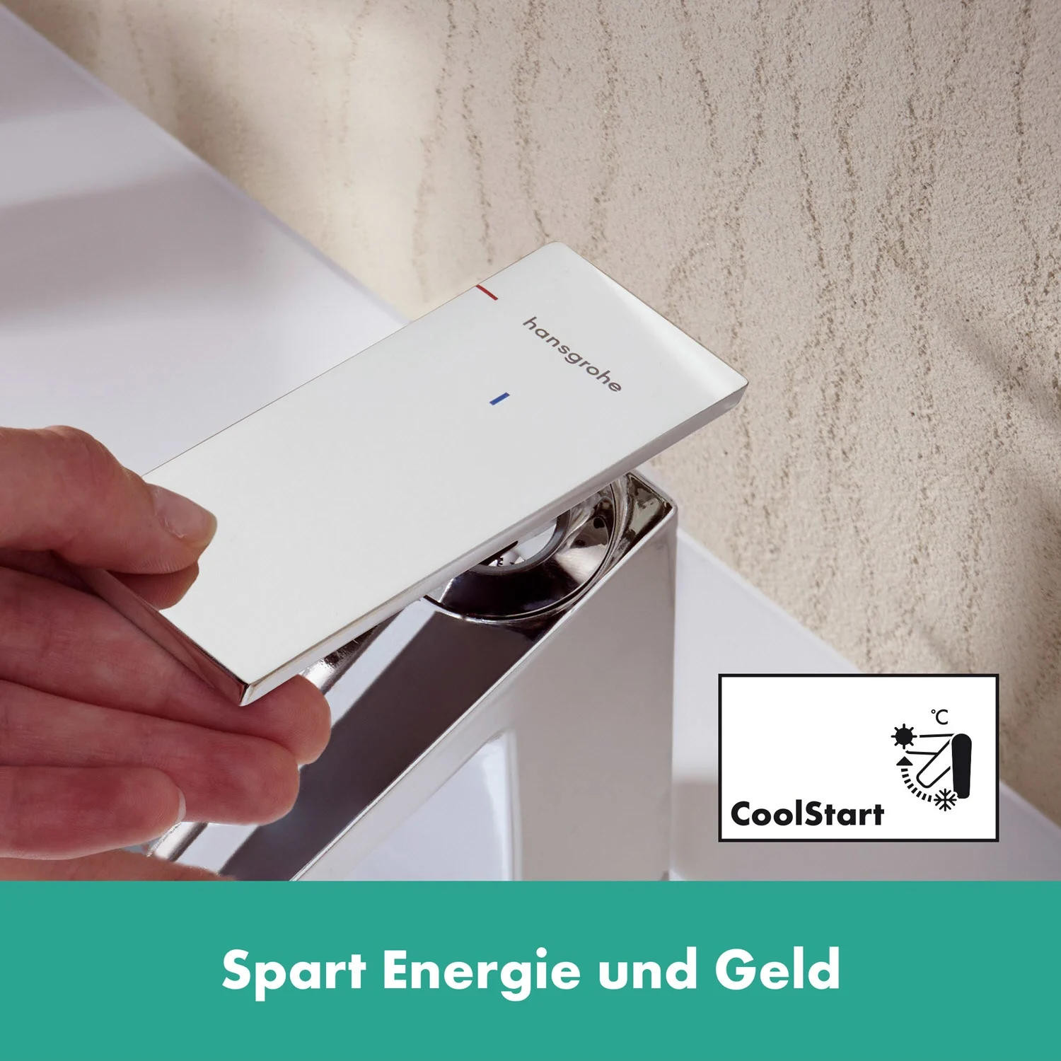 Chromowana bateria umywalkowa z funkcją CoolStart, hansgrohe
