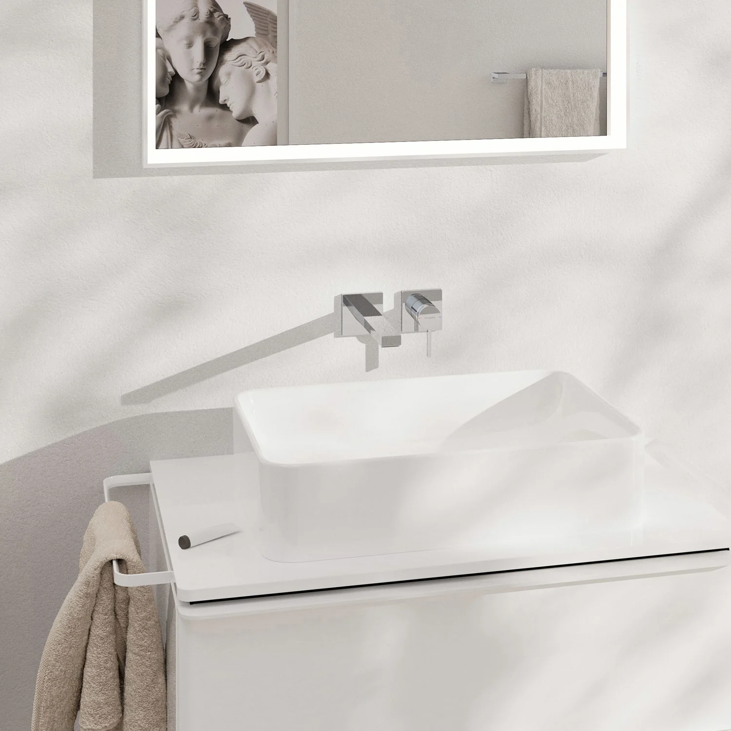 hansgrohe Tecturis E Einhebel-Waschtischarmatur Unterputz für Wandmontage wassersparend+ mit Auslauf 22,5 cm Bild 2