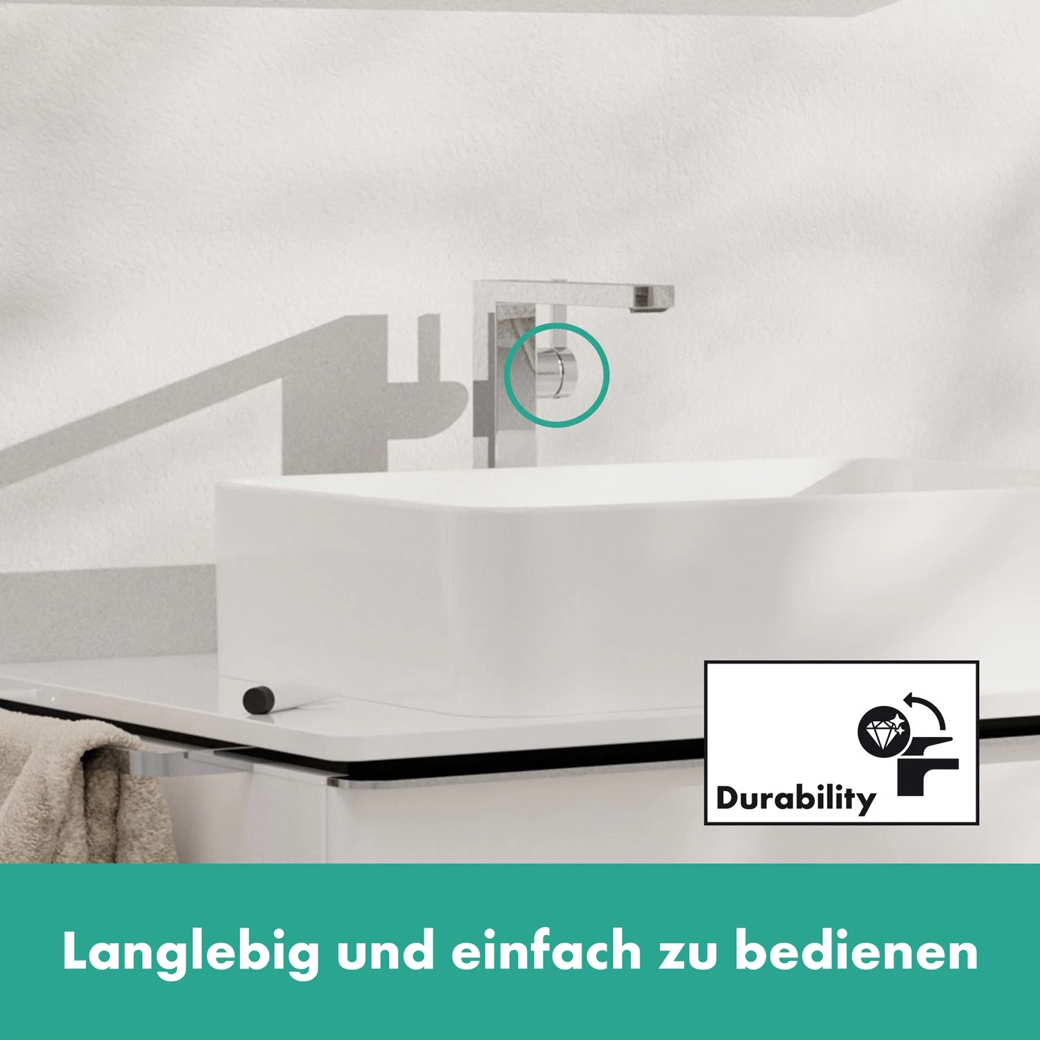 hansgrohe Tecturis E Einhebel-Waschtischarmatur 240 Fine CoolStart wassersparend+ für Aufsatzwaschtische ohne Ablaufgarnitur Bild 2