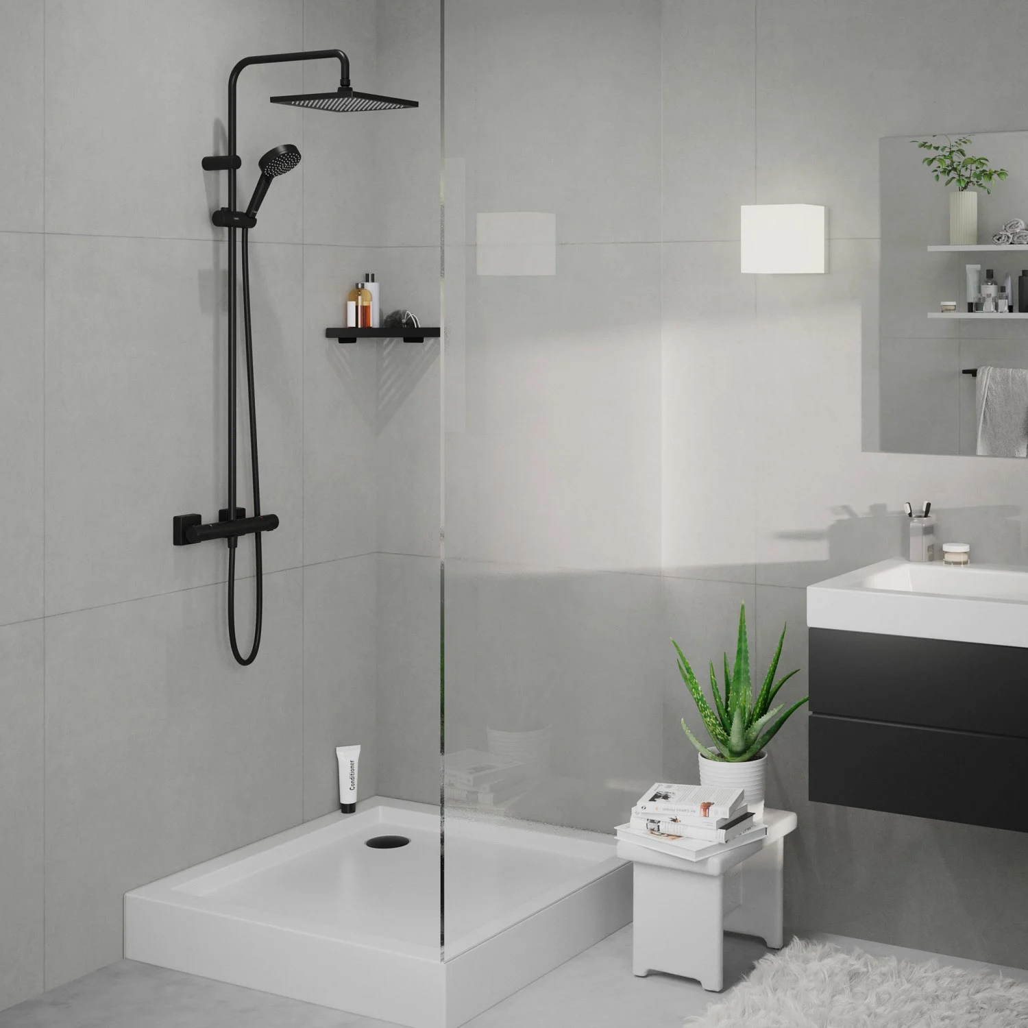 Prysznic w nowoczesnej łazience, hansgrohe