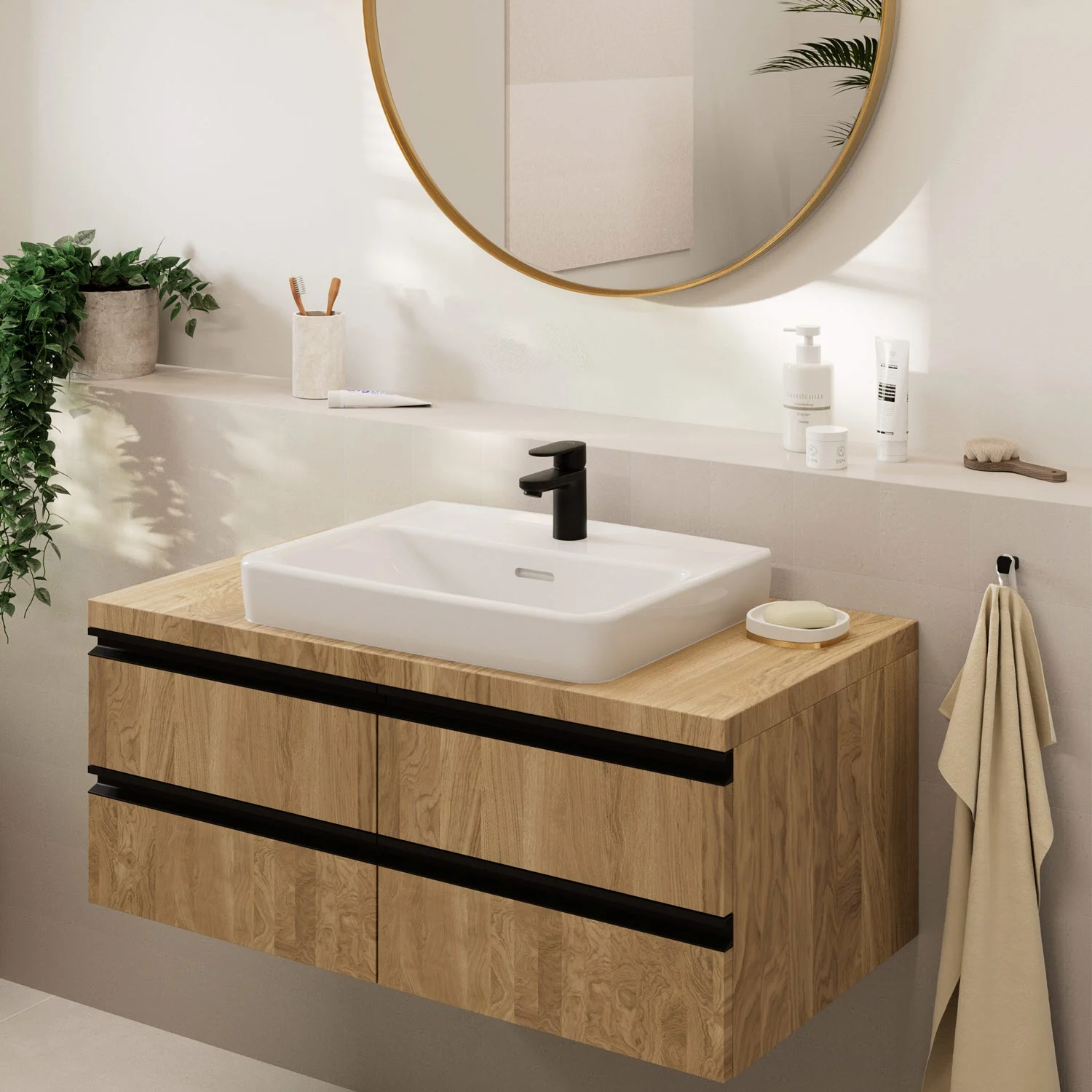 hansgrohe Vernis Blend Einhebel-Waschtischarmatur 70 CoolStart, mit Push-Open Ablaufgarnitur Bild 2