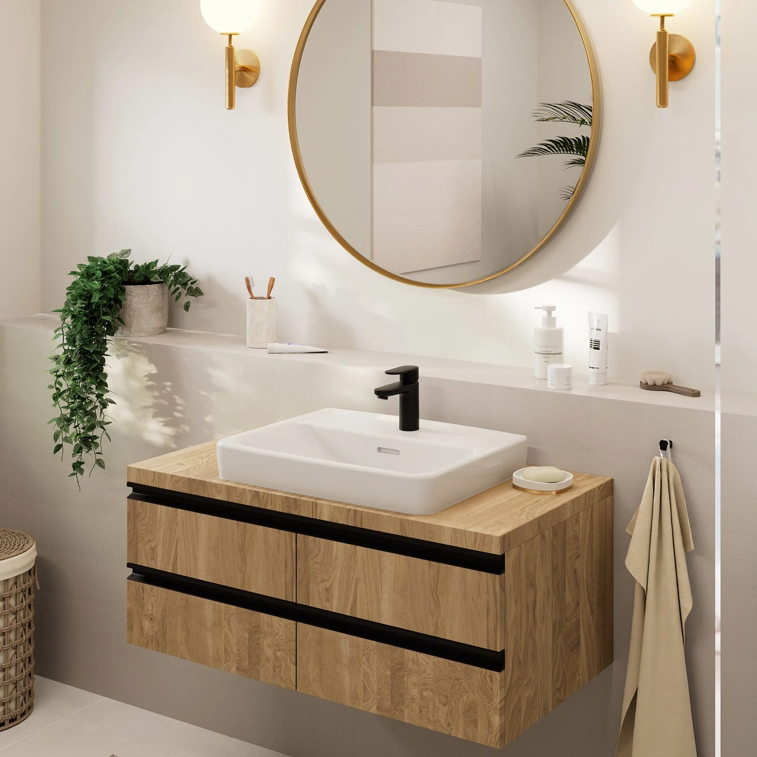 hansgrohe Vernis Blend Einhebel-Waschtischarmatur 100 CoolStart, mit Push-Open Ablaufgarnitur Bild 4