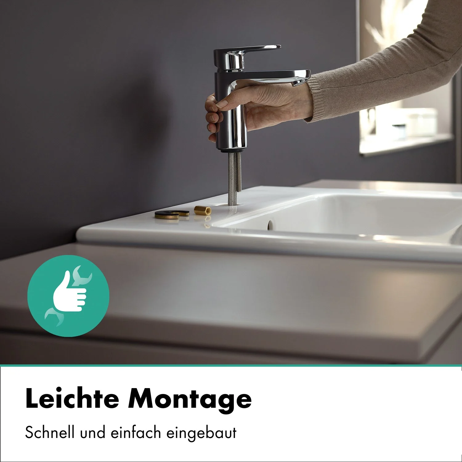 hansgrohe Vernis Blend Einhebel-Waschtischarmatur 100 CoolStart, mit Push-Open Ablaufgarnitur Bild 12