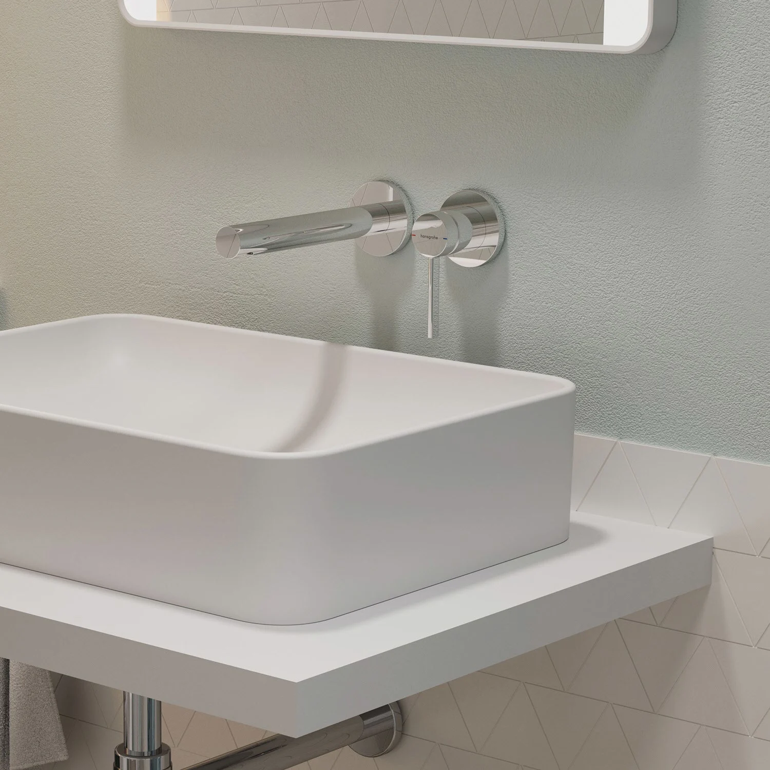 Hansgrohe Zesis S – jednouchwytkowa bateria umywalkowa podtynkowa do montażu na ścianie z wylewką o długości 19,4 cm Zdjęcie 2