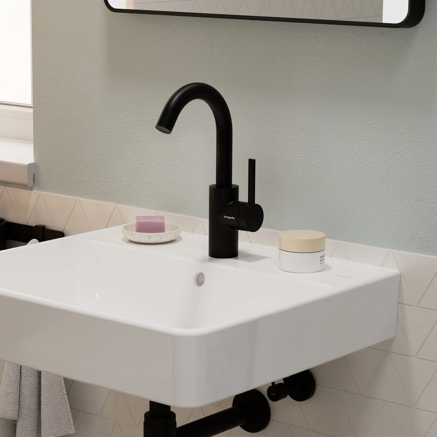 Hansgrohe Zesis S – jednouchwytkowa bateria umywalkowa 210 CoolStart z obrotową wylewką i zestawem spustowym z drążkiem Zdjęcie 2