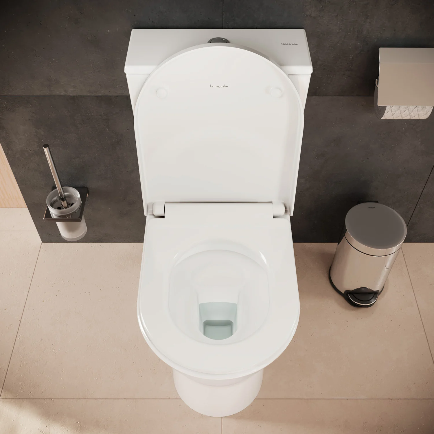Deska sedesowa z góry w łazience, hansgrohe