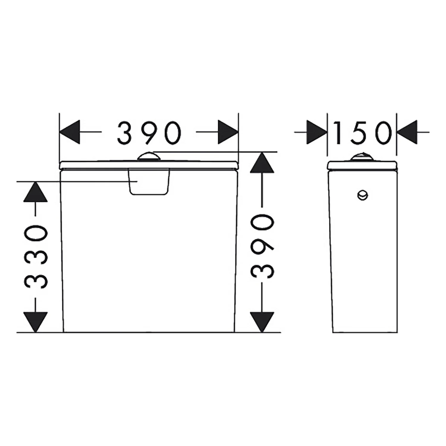 hansgrohe EluPura Original Q Aufsatzspülkasten mit seitlichem Wasseranschluss Bild 4