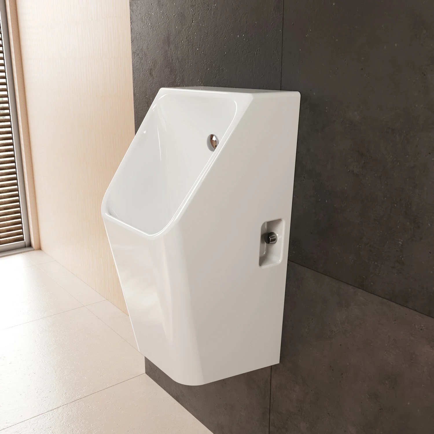 hansgrohe EluPura Original Q Urinal mit Zulauf von hinten und Ablauf nach unten/hinten spülrandlos, SmartClean