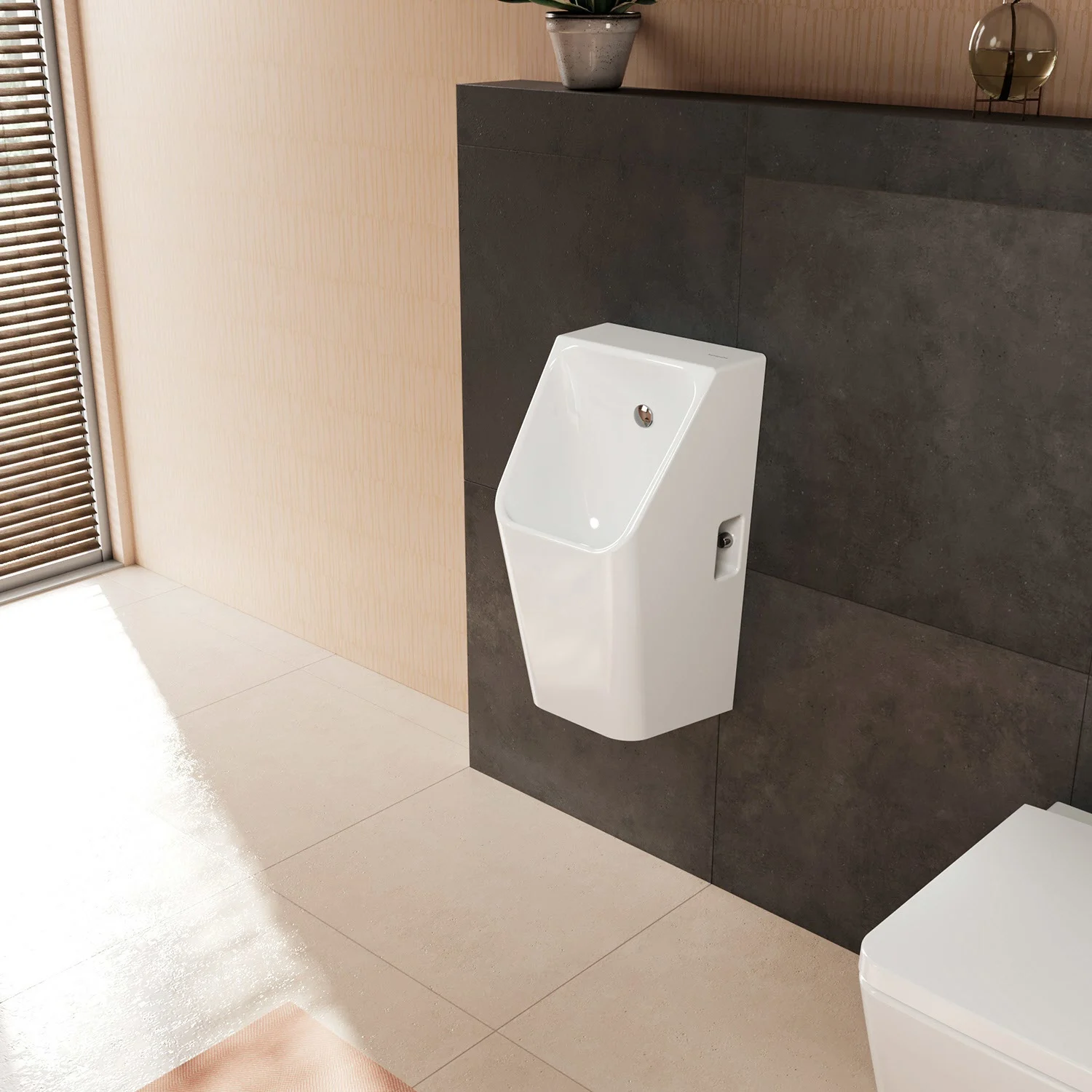 hansgrohe EluPura Original Q Urinal mit Zulauf von hinten und Ablauf nach unten/hinten spülrandlos, SmartClean Bild 7