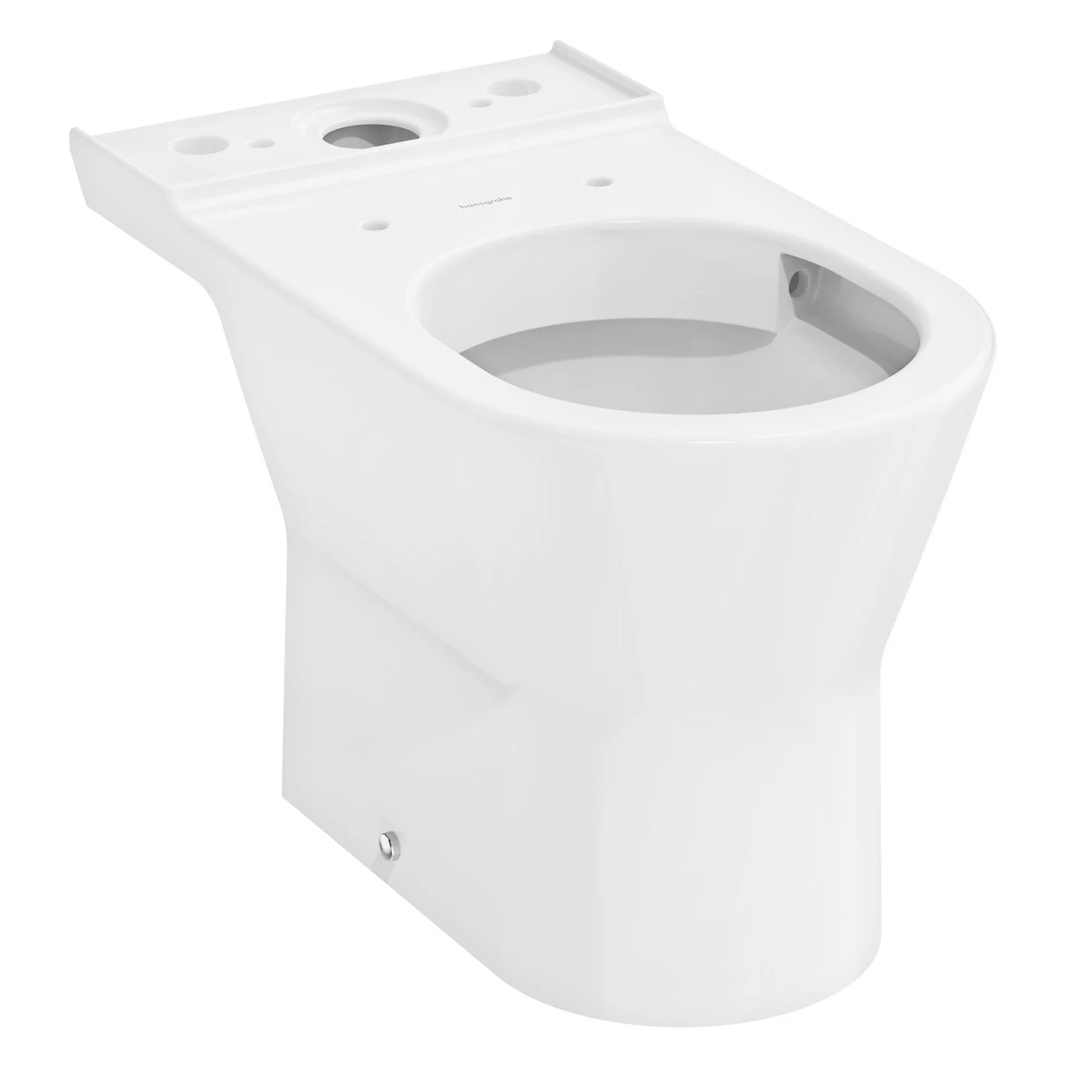 Biała miska WC z widokiem z boku, hansgrohe