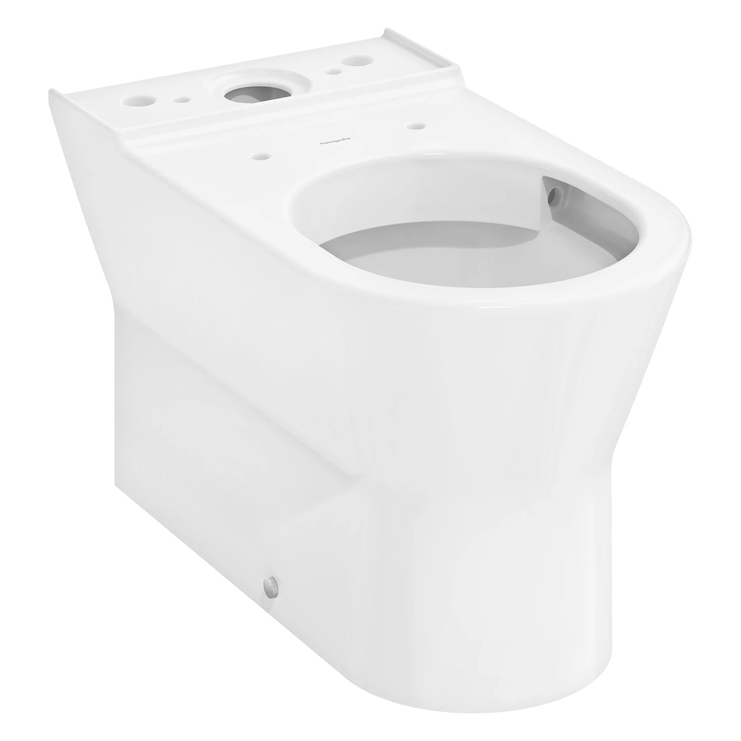 Biała toaleta stojąca z widoku bocznego, hansgrohe