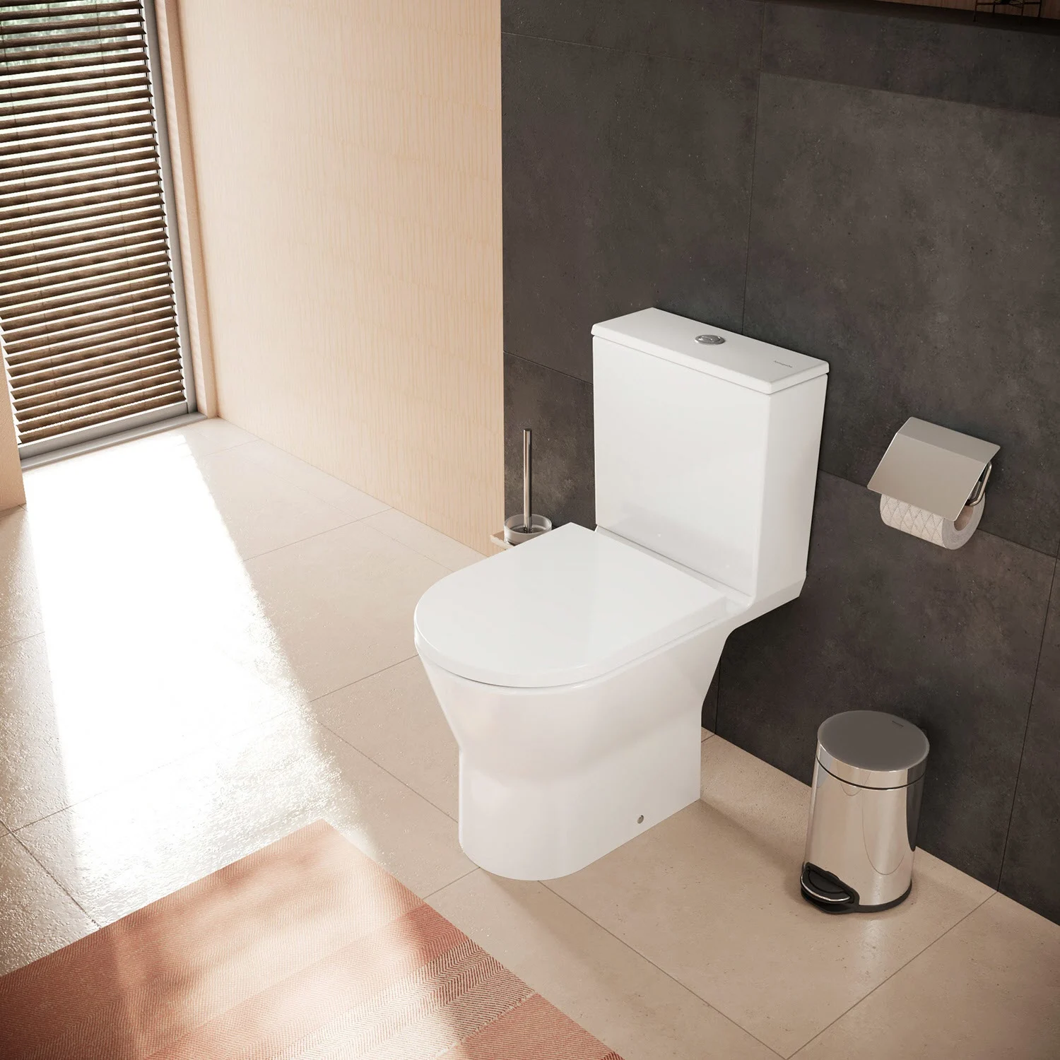 Toaleta stojąca w nowoczesnej łazience, hansgrohe