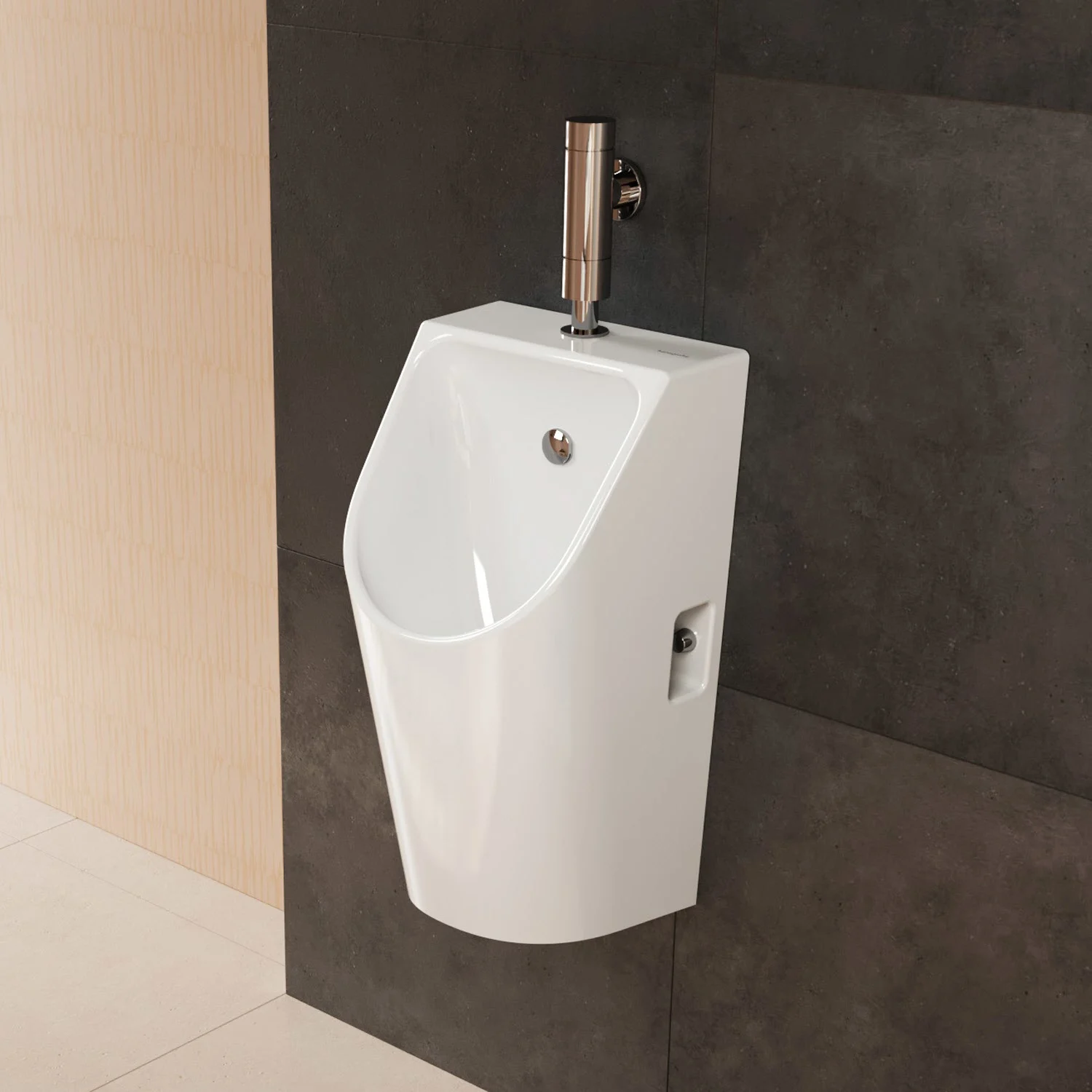 hansgrohe EluPura Original S Urinal mit Zulauf von oben und Ablauf nach unten/hinten spülrandlos, HygieneEffect