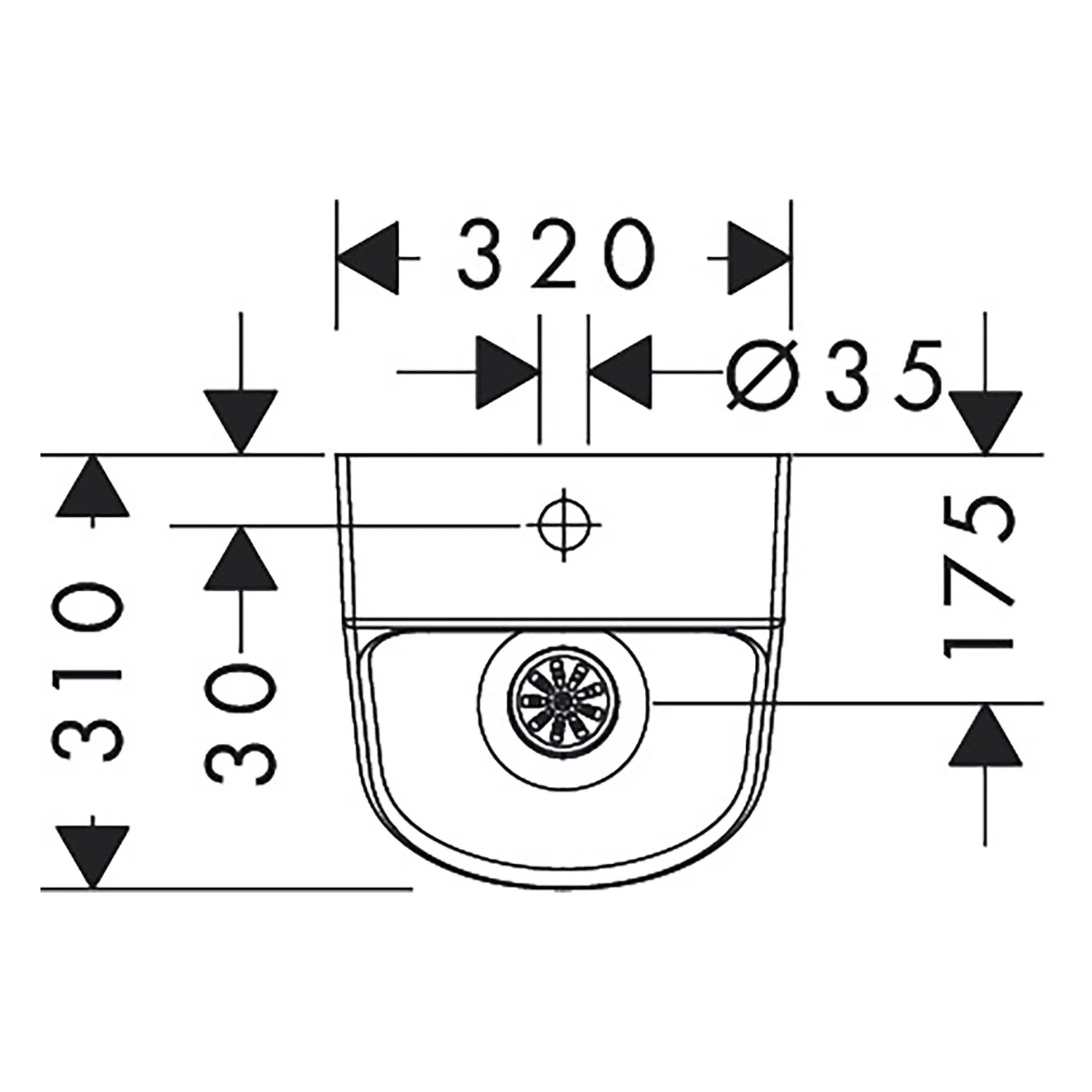 hansgrohe EluPura Original S Urinal mit Zulauf von oben und Ablauf nach unten/hinten spülrandlos Bild 5