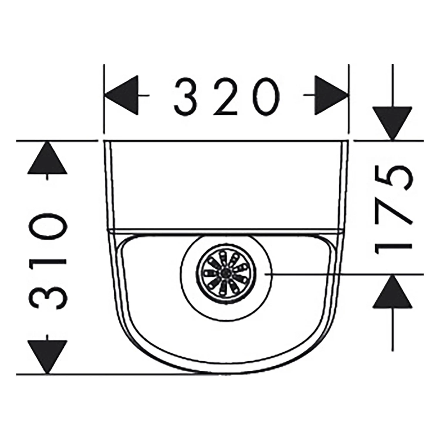 hansgrohe EluPura Original S Urinal mit Zulauf von hinten und Ablauf nach unten/hinten spülrandlos, SmartClean Bild 5