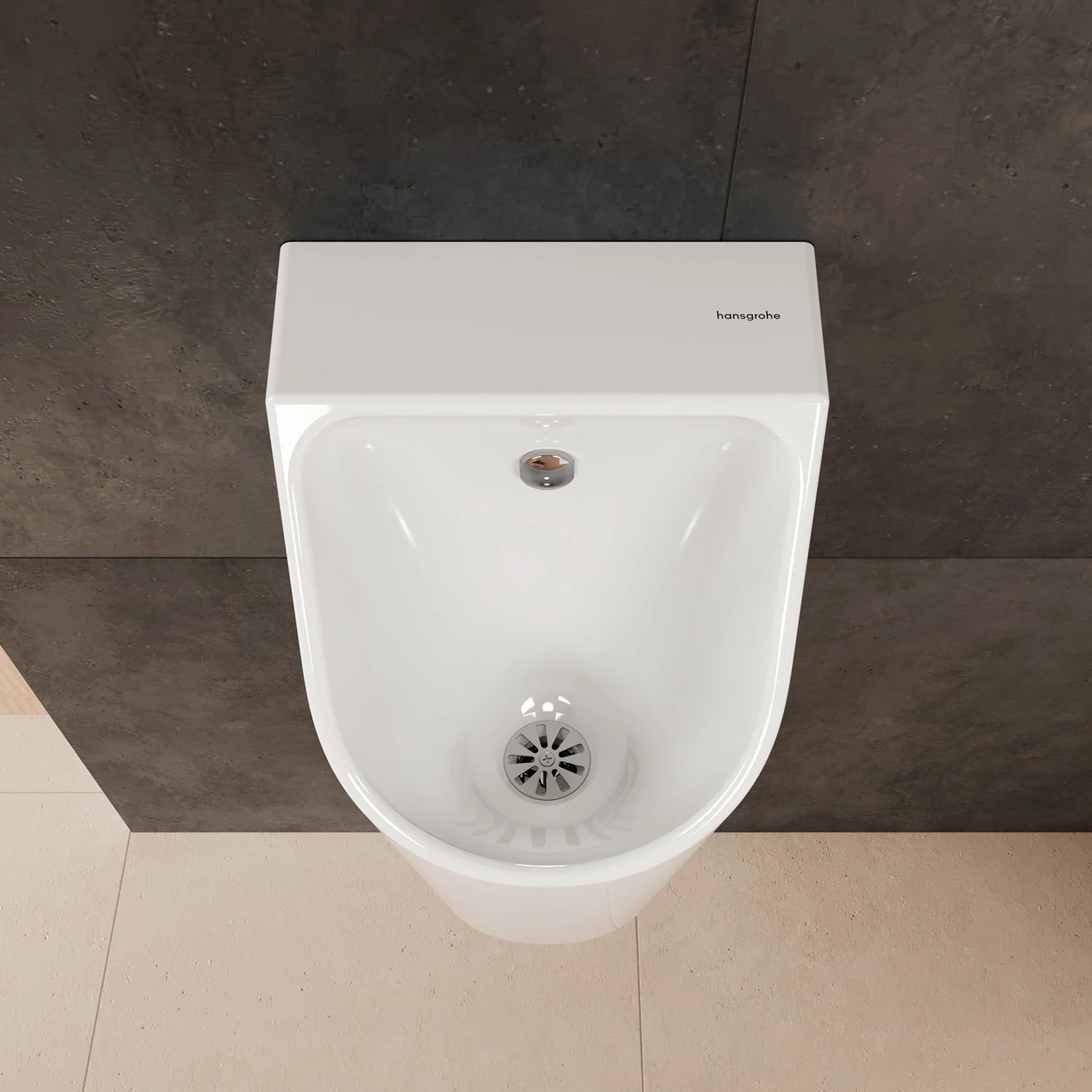 hansgrohe EluPura Original S Urinal mit Zulauf von hinten und Ablauf nach unten/hinten spülrandlos, SmartClean Bild 3