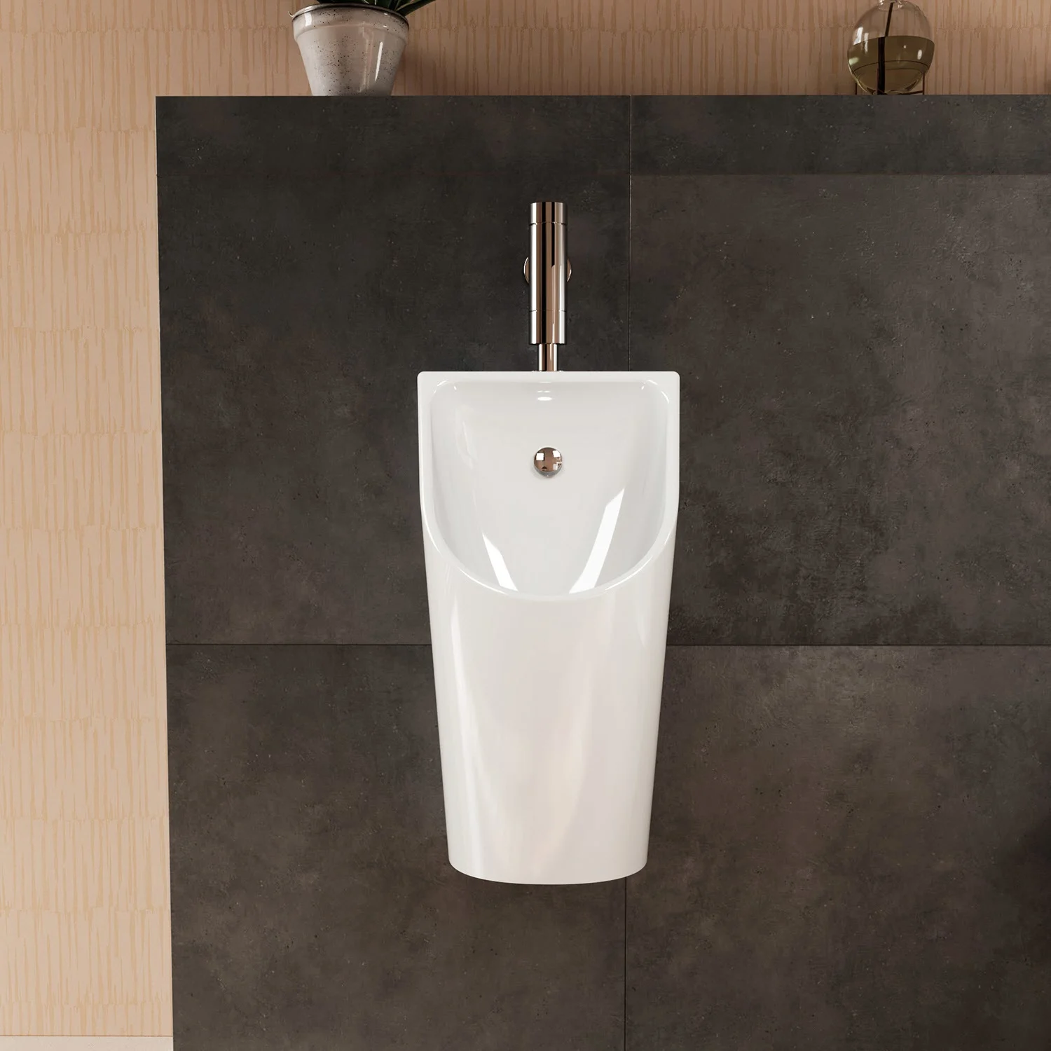 hansgrohe EluPura Original S Urinal mit Zulauf von oben und Ablauf nach unten/hinten spülrandlos, SmartClean Bild 4