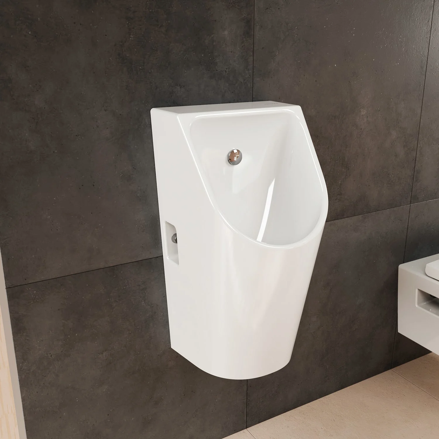 hansgrohe EluPura Original S Urinal mit Zulauf von hinten und Ablauf nach unten/hinten spülrandlos Bild 6