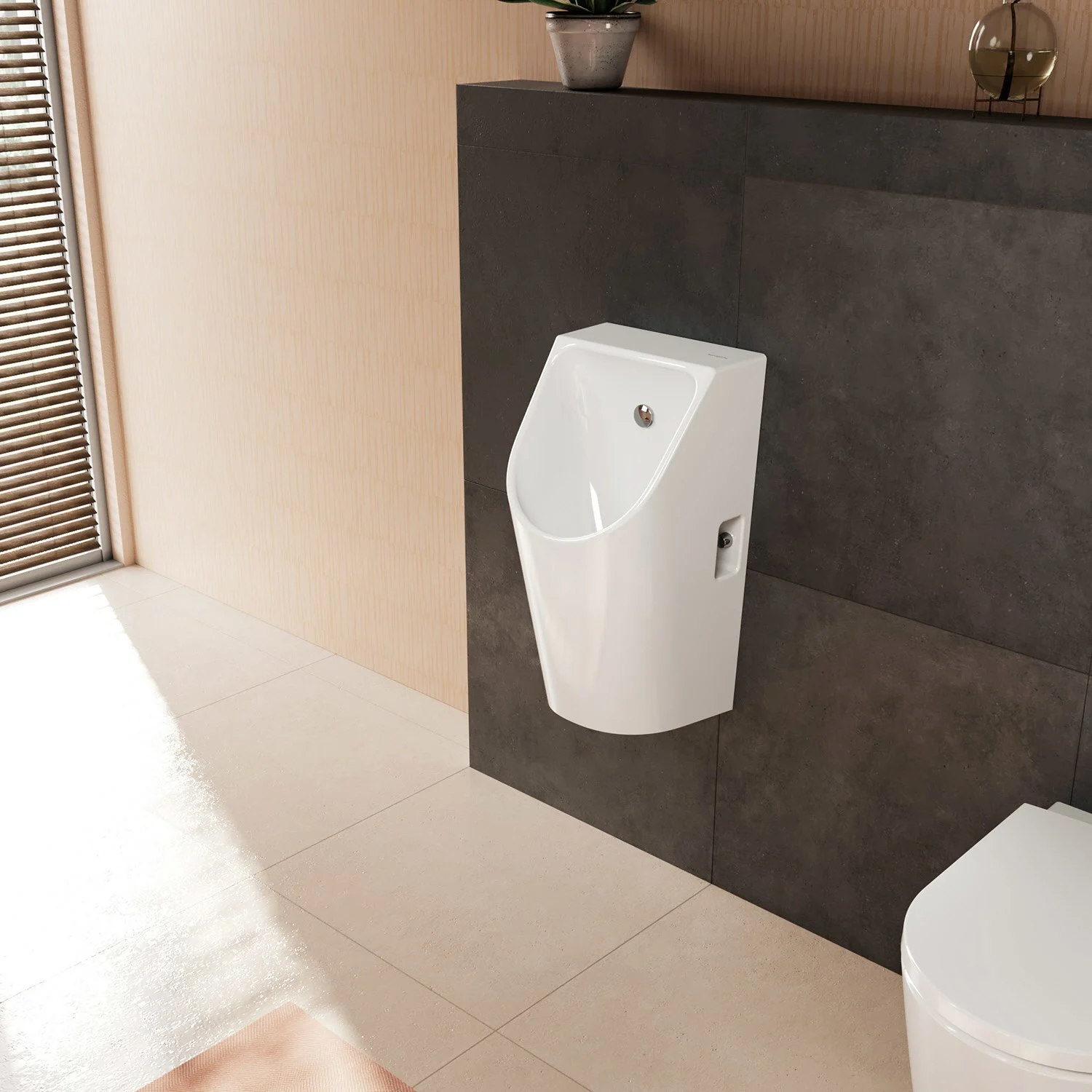 hansgrohe EluPura Original S Urinal mit Zulauf von hinten und Ablauf nach unten/hinten spülrandlos, SmartClean Bild 7