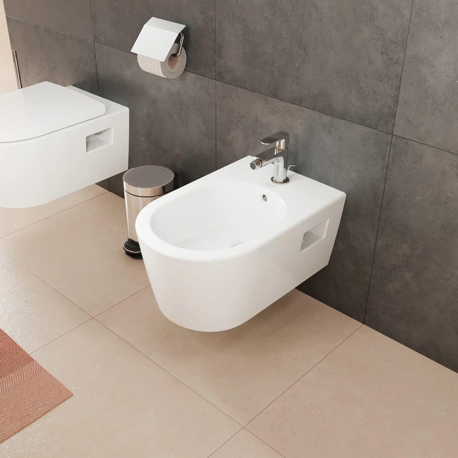 hansgrohe EluPura Original S Wand Bidet 540 mit Hahnloch und Überlauf Bild 4